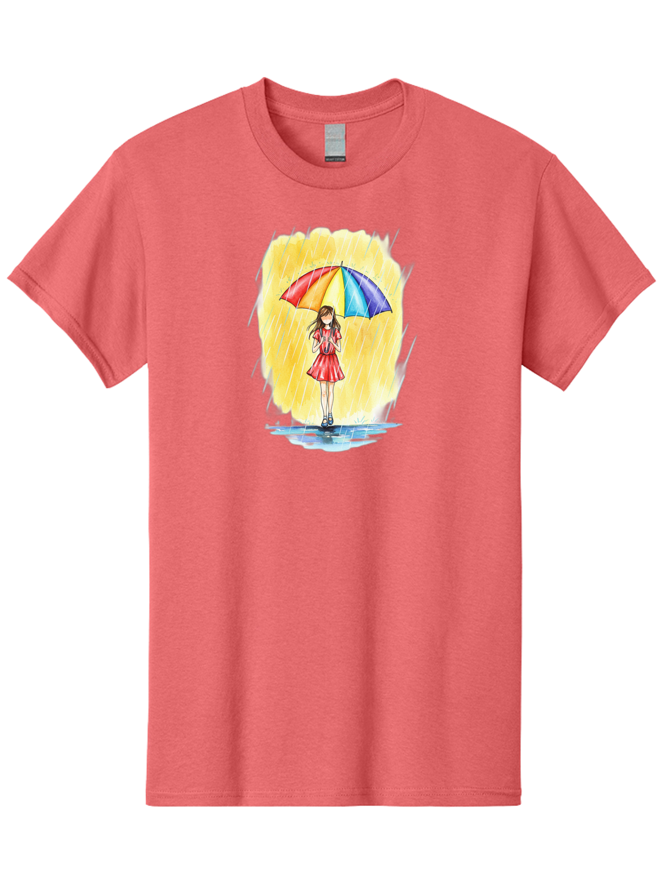Girl-In-Red-Dress-With-Rainbow-Umbrella Men'S Graphic Tee, 100% Cotton, Comfortable Casual Summer Wear, Machine Washable, Vintage Camera, Old Camera, Antique Camera, Black Camera, Classic Photography, Photography Equipment, Nostalgic Device, Bai027