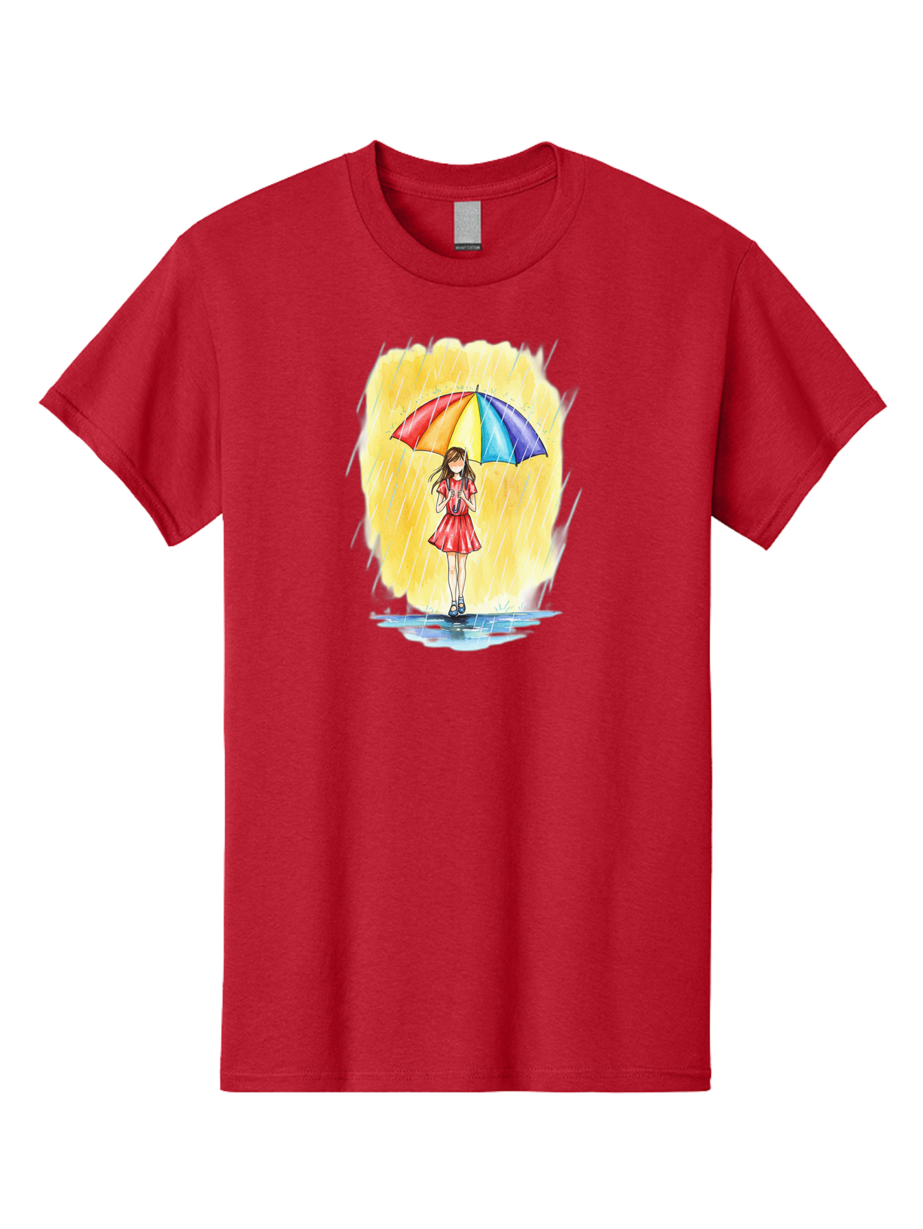 Girl-In-Red-Dress-With-Rainbow-Umbrella Men'S Graphic Tee, 100% Cotton, Comfortable Casual Summer Wear, Machine Washable, Vintage Camera, Old Camera, Antique Camera, Black Camera, Classic Photography, Photography Equipment, Nostalgic Device, Bai027