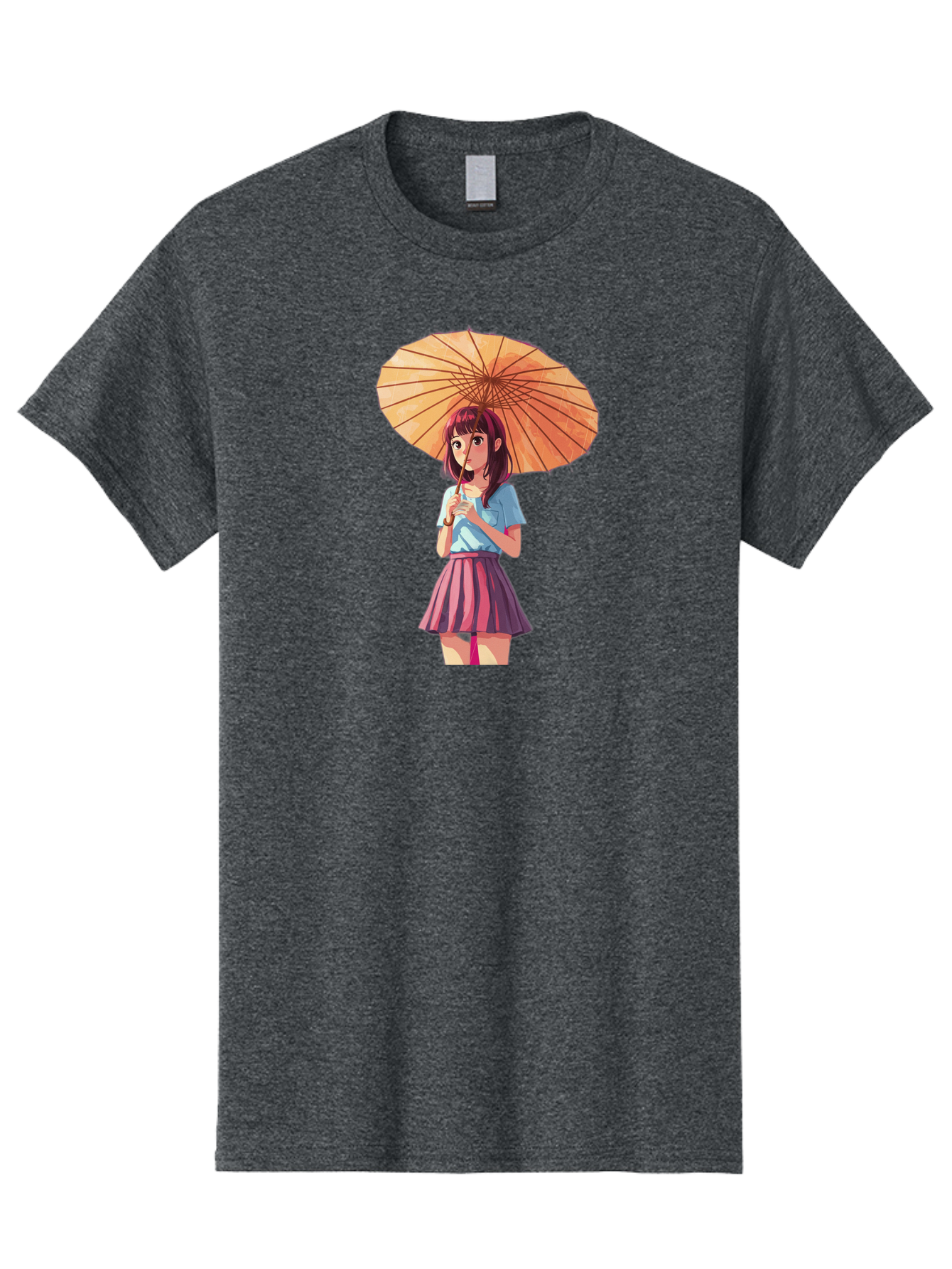Girl-With-Parasol-1 Men'S Graphic Tee, 100% Cotton, Comfortable Casual Summer Wear, Machine Washable, Vintage Camera, Old Camera, Antique Camera, Black Camera, Classic Photography, Photography Equipment, Nostalgic Device, Film Camera, Bai030