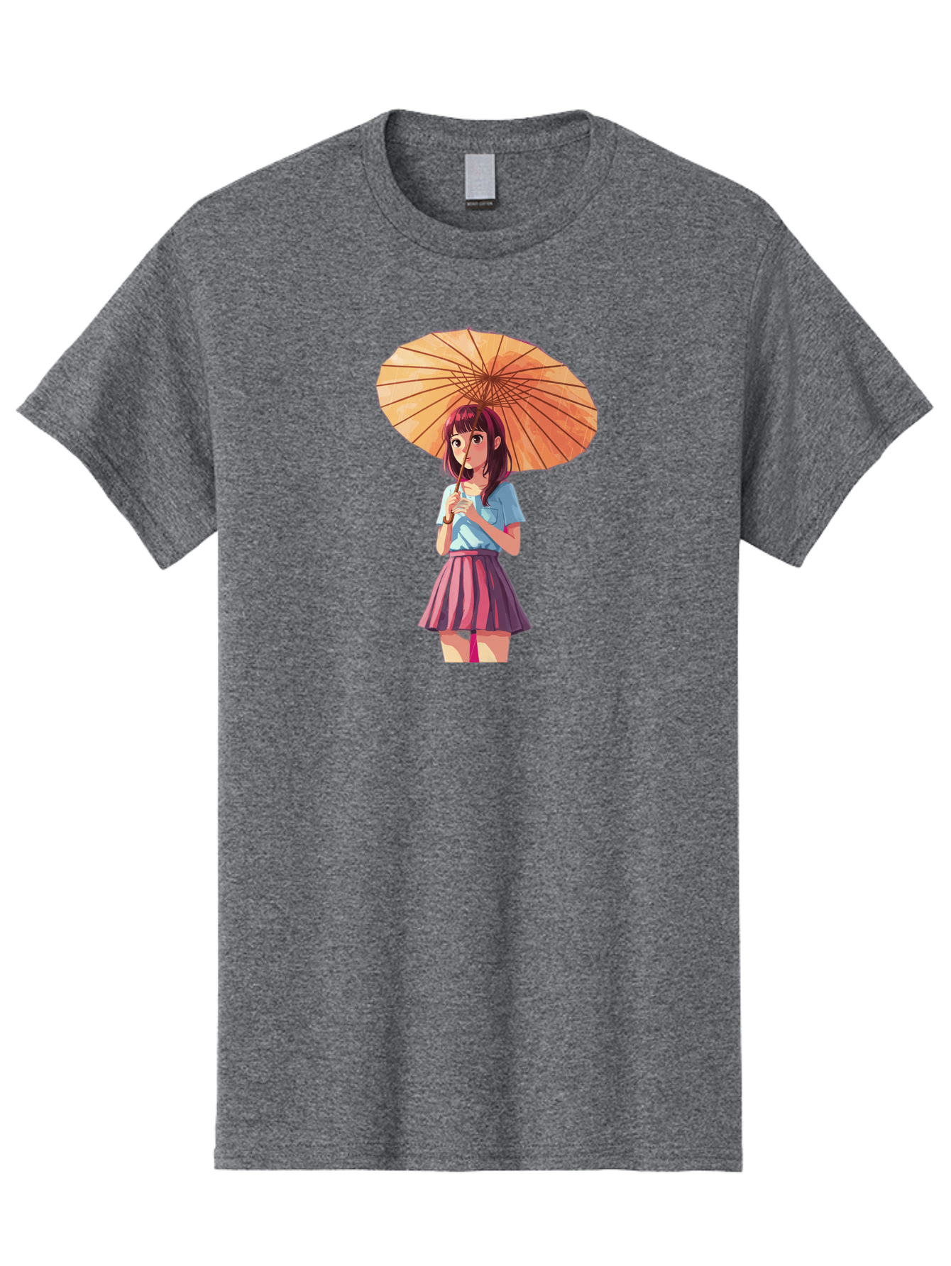 Girl-With-Parasol-1 Men'S Graphic Tee, 100% Cotton, Comfortable Casual Summer Wear, Machine Washable, Vintage Camera, Old Camera, Antique Camera, Black Camera, Classic Photography, Photography Equipment, Nostalgic Device, Film Camera, Bai030
