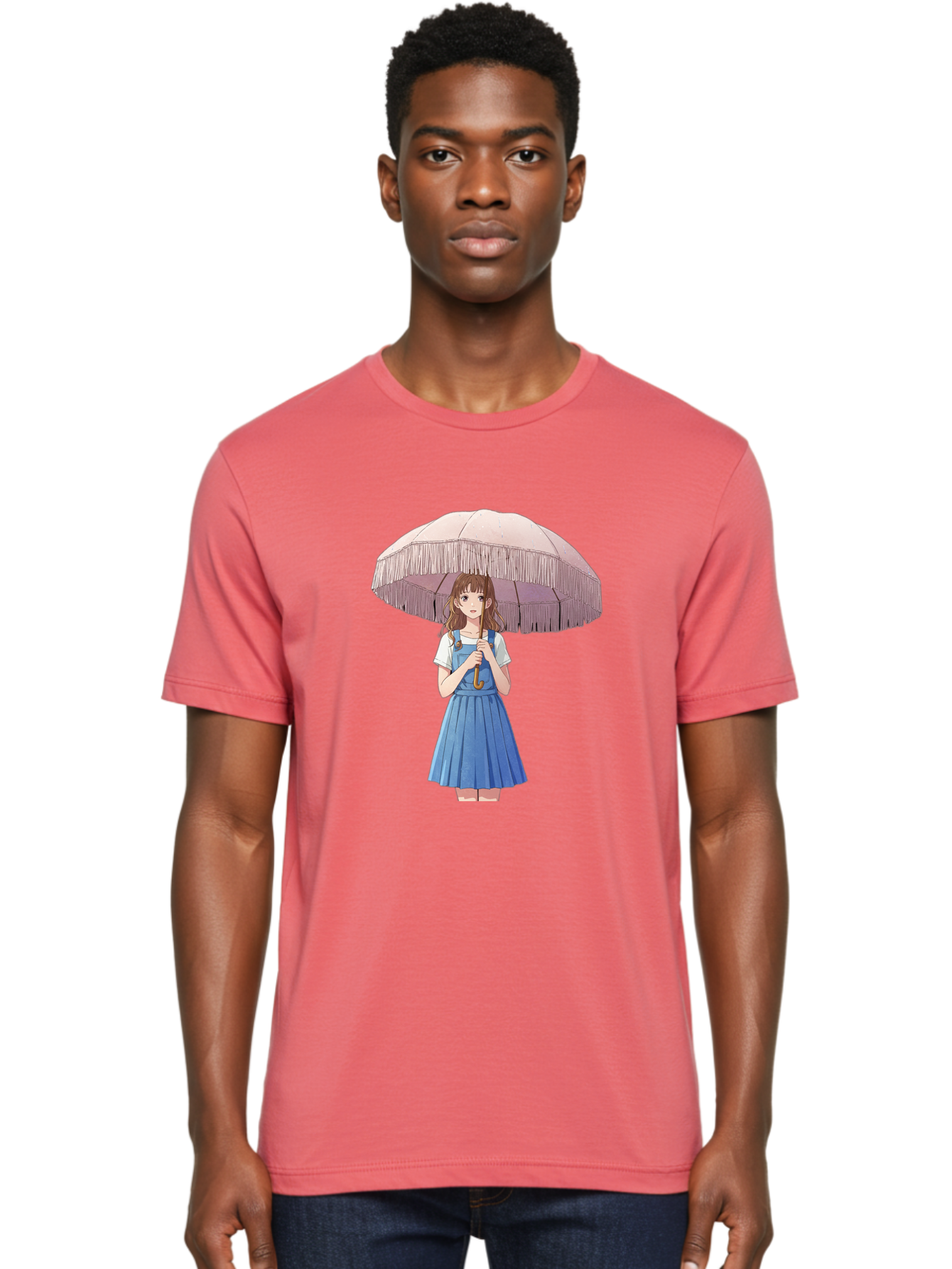 Girl-With-Parasol-2 Men'S Graphic Tee, 100% Cotton, Comfortable Casual Summer Wear, Machine Washable, Vintage Camera, Old Camera, Antique Camera, Black Camera, Classic Photography, Photography Equipment, Nostalgic Device, Film Camera, Bai031