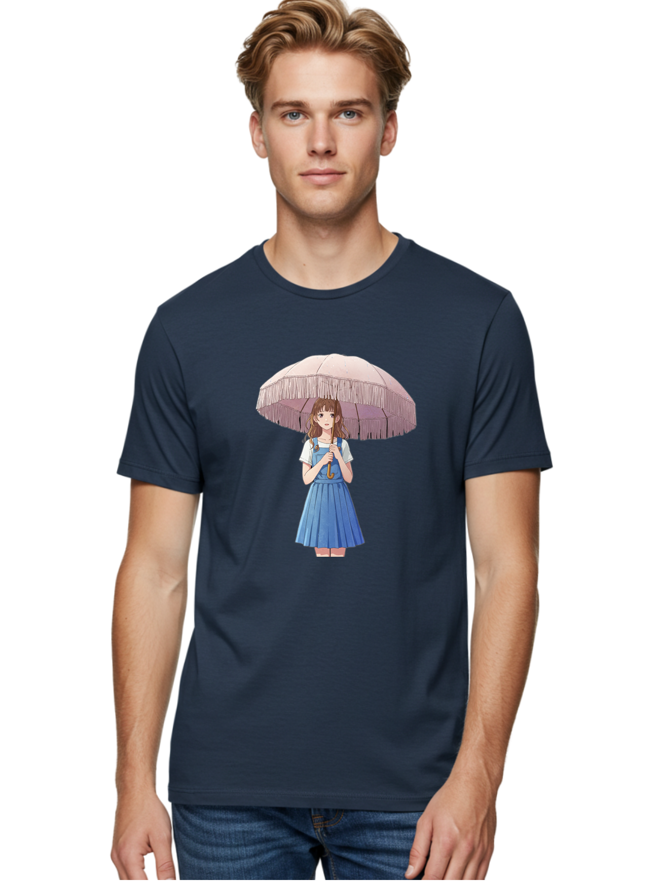 Girl-With-Parasol-2 Men'S Graphic Tee, 100% Cotton, Comfortable Casual Summer Wear, Machine Washable, Vintage Camera, Old Camera, Antique Camera, Black Camera, Classic Photography, Photography Equipment, Nostalgic Device, Film Camera, Bai031