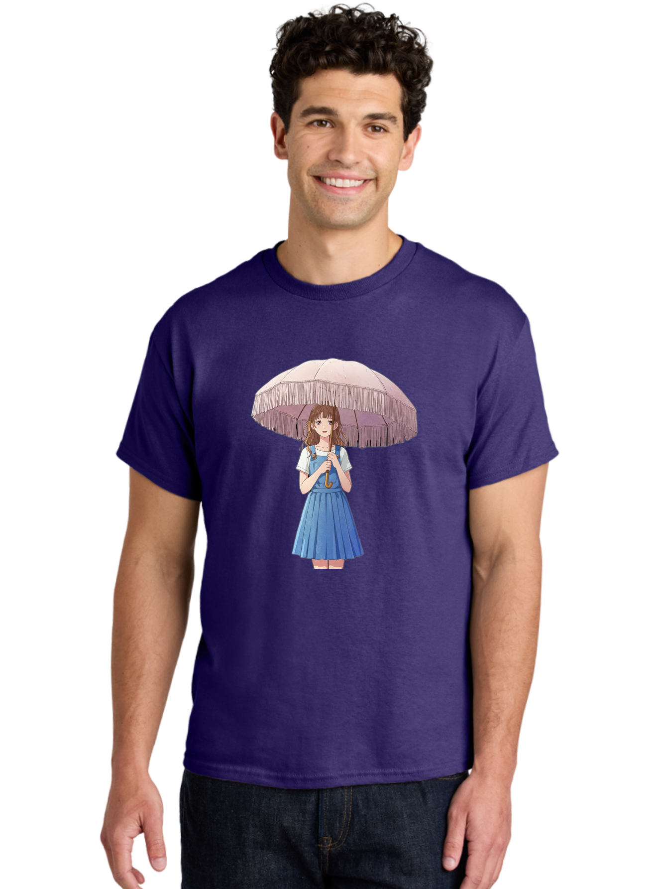 Girl-With-Parasol-2 Men'S Graphic Tee, 100% Cotton, Comfortable Casual Summer Wear, Machine Washable, Vintage Camera, Old Camera, Antique Camera, Black Camera, Classic Photography, Photography Equipment, Nostalgic Device, Film Camera, Bai031