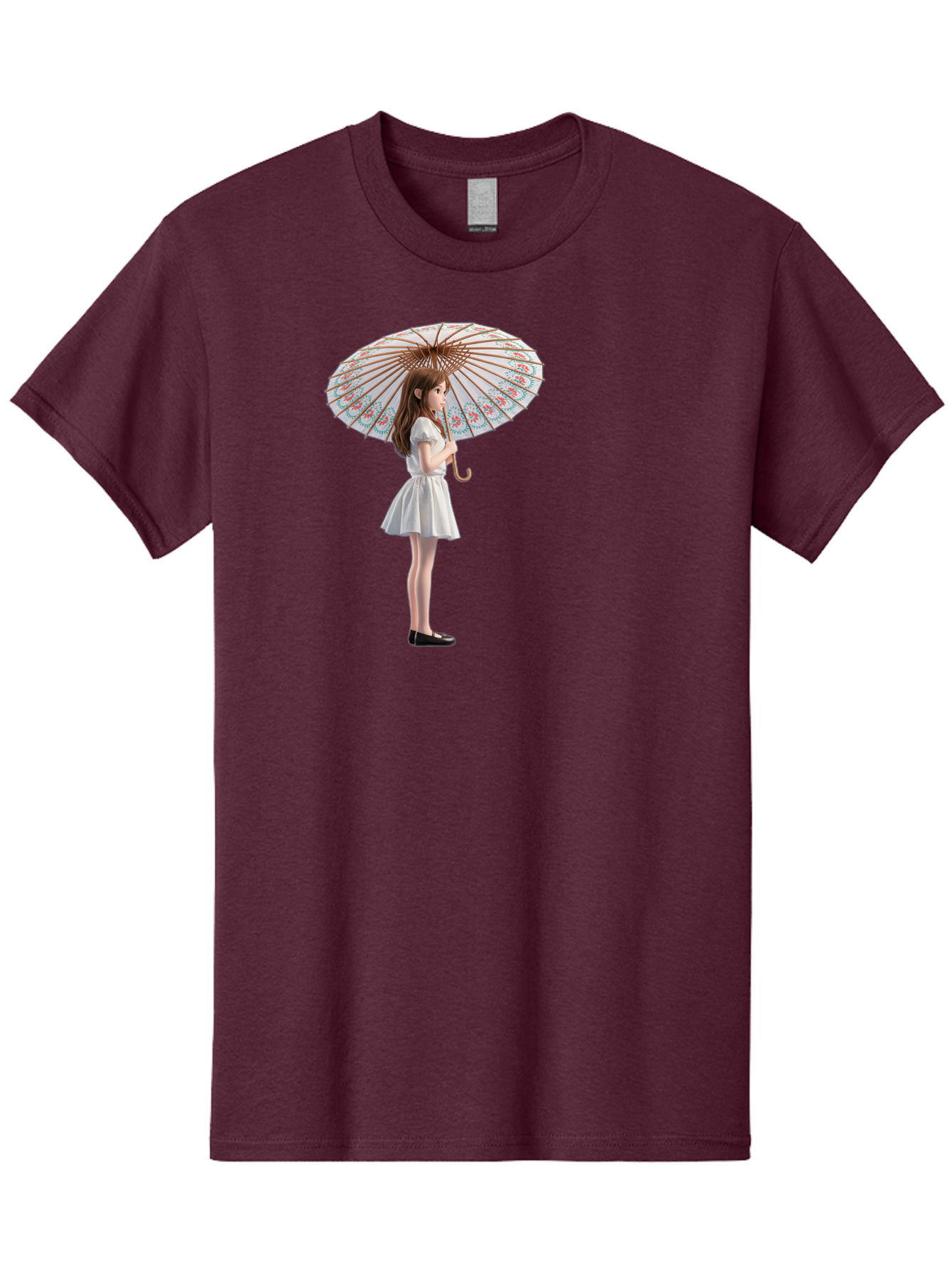 Girl-With-Parasol-3 Men'S Graphic Tee, 100% Cotton, Comfortable Casual Summer Wear, Machine Washable, Vintage Camera, Old Camera, Antique Camera, Black Camera, Classic Photography, Photography Equipment, Nostalgic Device, Film Camera, Bai032