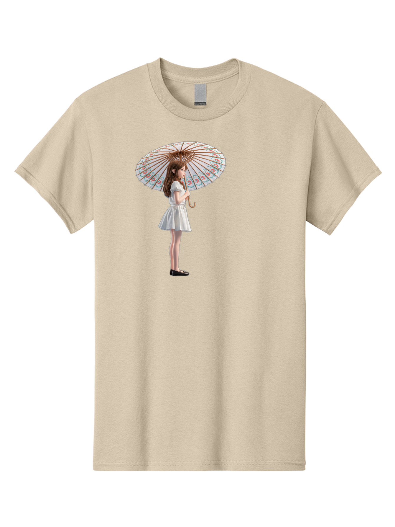Girl-With-Parasol-3 Men'S Graphic Tee, 100% Cotton, Comfortable Casual Summer Wear, Machine Washable, Vintage Camera, Old Camera, Antique Camera, Black Camera, Classic Photography, Photography Equipment, Nostalgic Device, Film Camera, Bai032