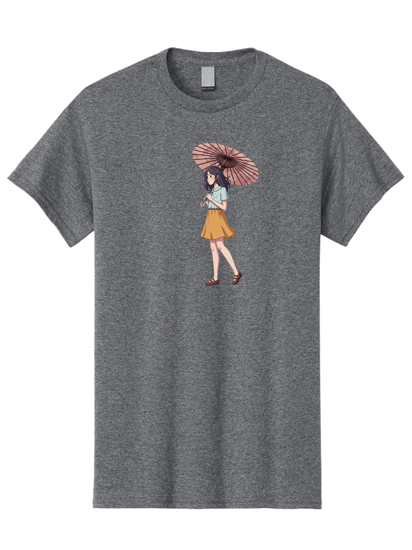 Girl-With-Parasol-4 Men'S Graphic Tee, 100% Cotton, Comfortable Casual Summer Wear, Machine Washable, Vintage Camera, Old Camera, Antique Camera, Black Camera, Classic Photography, Photography Equipment, Nostalgic Device, Film Camera, Bai033