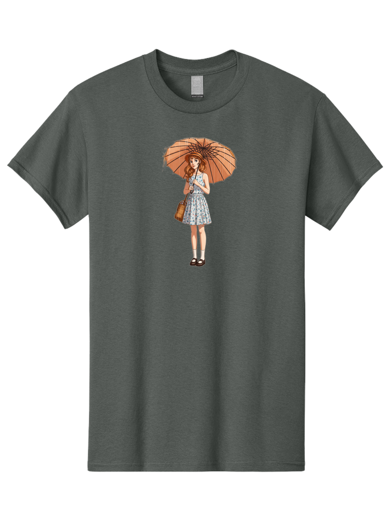 Girl-With-Umbrella-2 Men'S Graphic Tee, 100% Cotton, Comfortable Casual Summer Wear, Machine Washable, Vintage Camera, Old Camera, Antique Camera, Black Camera, Classic Photography, Photography Equipment, Nostalgic Device, Film Camera, Bai038