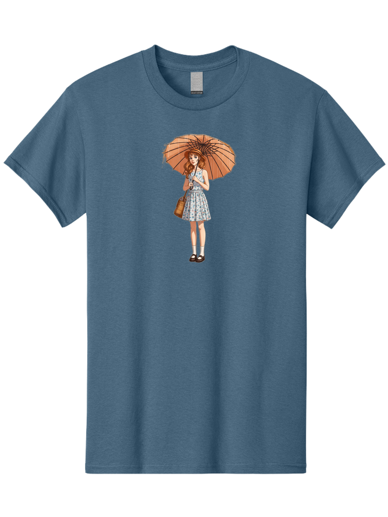 Girl-With-Umbrella-2 Men'S Graphic Tee, 100% Cotton, Comfortable Casual Summer Wear, Machine Washable, Vintage Camera, Old Camera, Antique Camera, Black Camera, Classic Photography, Photography Equipment, Nostalgic Device, Film Camera, Bai038