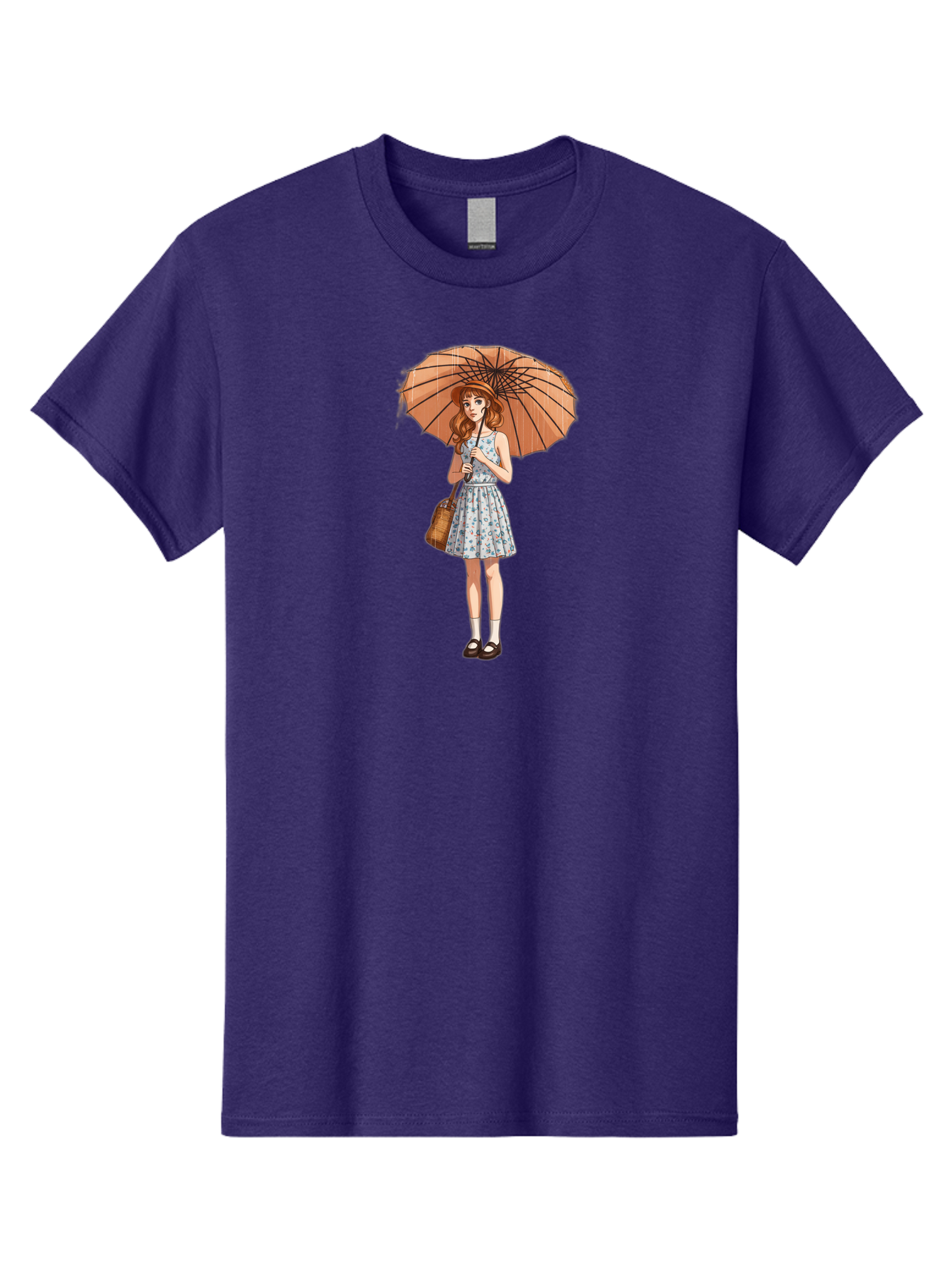 Girl-With-Umbrella-2 Men'S Graphic Tee, 100% Cotton, Comfortable Casual Summer Wear, Machine Washable, Vintage Camera, Old Camera, Antique Camera, Black Camera, Classic Photography, Photography Equipment, Nostalgic Device, Film Camera, Bai038