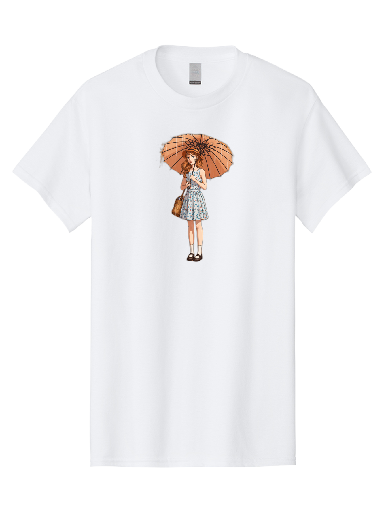 Girl-With-Umbrella-2 Men'S Graphic Tee, 100% Cotton, Comfortable Casual Summer Wear, Machine Washable, Vintage Camera, Old Camera, Antique Camera, Black Camera, Classic Photography, Photography Equipment, Nostalgic Device, Film Camera, Bai038