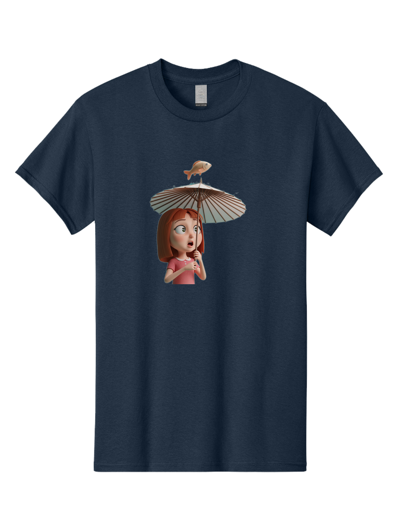 Girl-With-Umbrella-And-Fish Men'S Graphic Tee, 100% Cotton, Comfortable Casual Summer Wear, Machine Washable, Vintage Camera, Old Camera, Antique Camera, Black Camera, Classic Photography, Photography Equipment, Nostalgic Device, Film Camera, Bai039