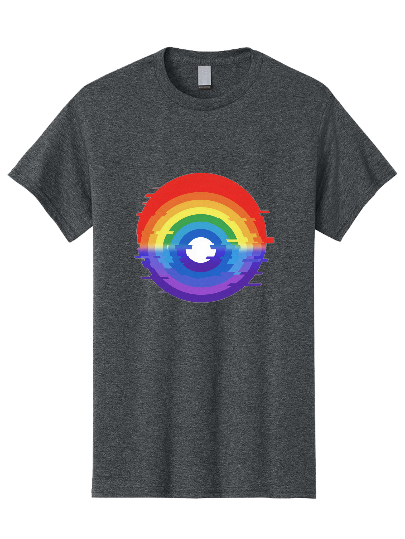 Glitch-Rainbow-Circle Men'S Graphic Tee, 100% Cotton, Comfortable Casual Summer Wear, Machine Washable, Vintage Camera, Old Camera, Antique Camera, Black Camera, Classic Photography, Photography Equipment, Nostalgic Device, Film Camera, Bai043