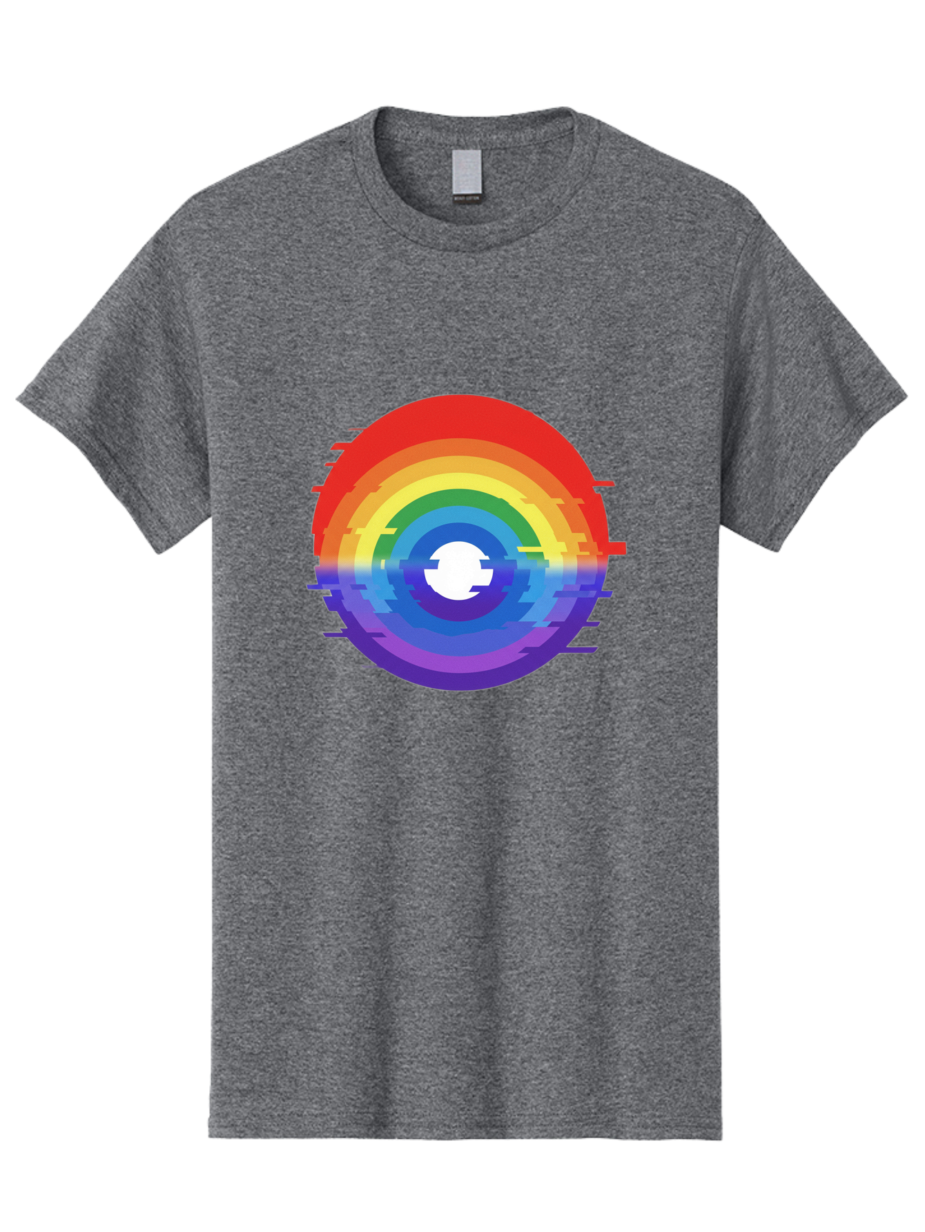 Glitch-Rainbow-Circle Men'S Graphic Tee, 100% Cotton, Comfortable Casual Summer Wear, Machine Washable, Vintage Camera, Old Camera, Antique Camera, Black Camera, Classic Photography, Photography Equipment, Nostalgic Device, Film Camera, Bai043