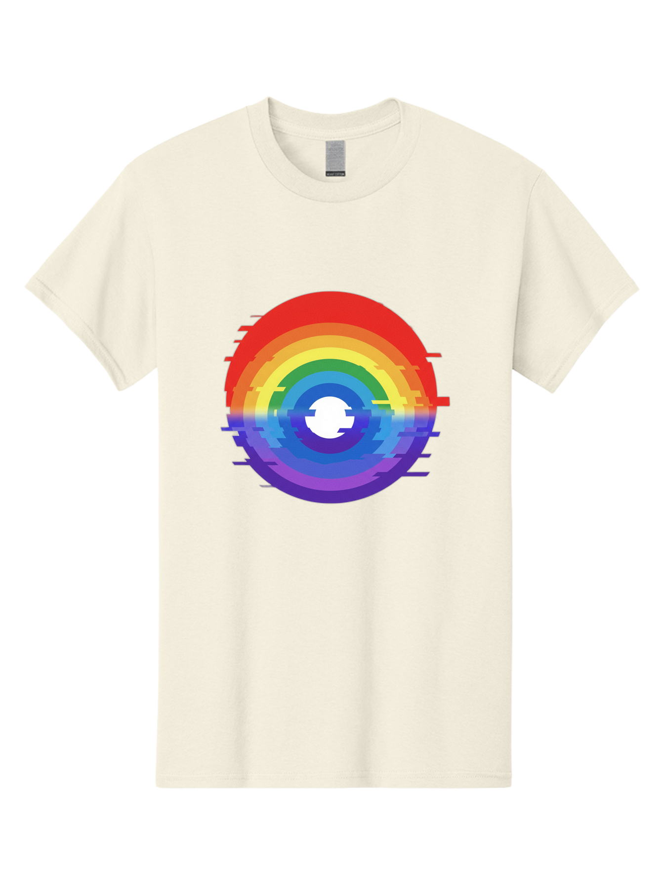 Glitch-Rainbow-Circle Men'S Graphic Tee, 100% Cotton, Comfortable Casual Summer Wear, Machine Washable, Vintage Camera, Old Camera, Antique Camera, Black Camera, Classic Photography, Photography Equipment, Nostalgic Device, Film Camera, Bai043