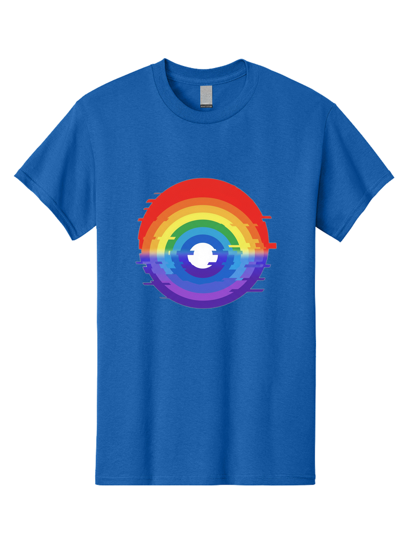 Glitch-Rainbow-Circle Men'S Graphic Tee, 100% Cotton, Comfortable Casual Summer Wear, Machine Washable, Vintage Camera, Old Camera, Antique Camera, Black Camera, Classic Photography, Photography Equipment, Nostalgic Device, Film Camera, Bai043