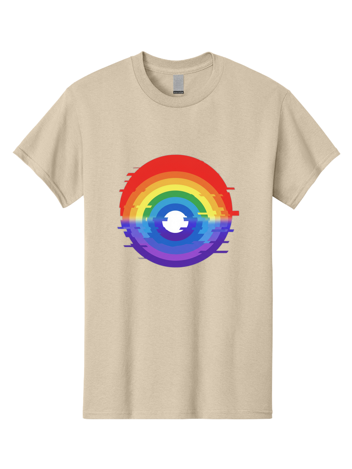 Glitch-Rainbow-Circle Men'S Graphic Tee, 100% Cotton, Comfortable Casual Summer Wear, Machine Washable, Vintage Camera, Old Camera, Antique Camera, Black Camera, Classic Photography, Photography Equipment, Nostalgic Device, Film Camera, Bai043