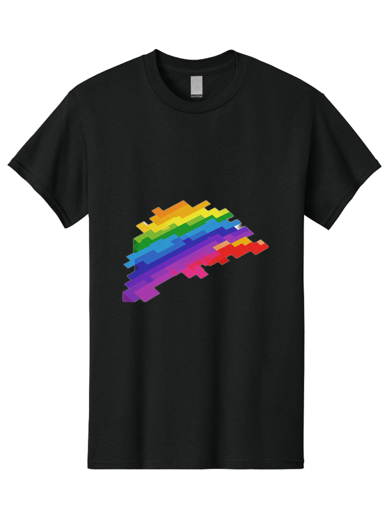 Glitchy-Rainbow Men'S Graphic Tee, 100% Cotton, Comfortable Casual Summer Wear, Machine Washable, Vintage Camera, Old Camera, Antique Camera, Black Camera, Classic Photography, Photography Equipment, Nostalgic Device, Film Camera, Camera Art Bai044