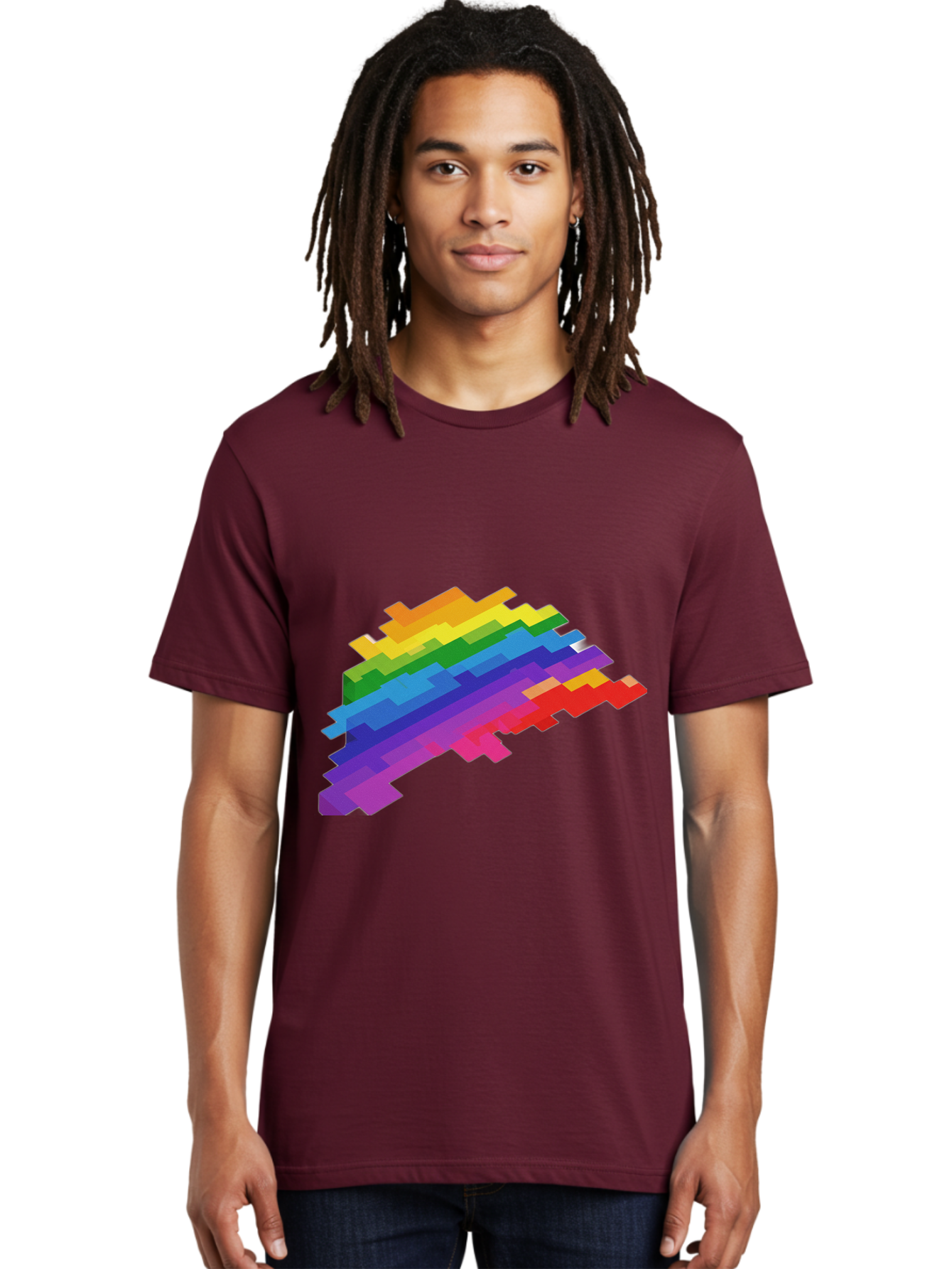 Glitchy-Rainbow Men'S Graphic Tee, 100% Cotton, Comfortable Casual Summer Wear, Machine Washable, Vintage Camera, Old Camera, Antique Camera, Black Camera, Classic Photography, Photography Equipment, Nostalgic Device, Film Camera, Camera Art Bai044