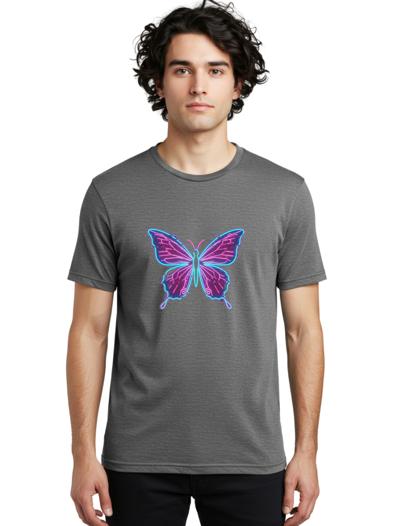 Glowing-Butterfly Men'S Graphic Tee, 100% Cotton, Comfortable Casual Summer Wear, Machine Washable, Vintage Camera, Old Camera, Antique Camera, Black Camera, Classic Photography, Photography Equipment, Nostalgic Device, Film Camera, Camera Art Bai048