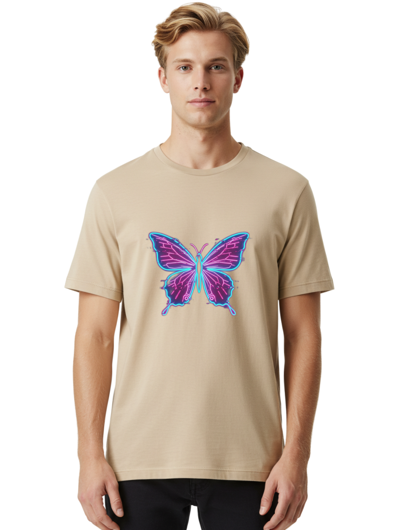 Glowing-Butterfly Men'S Graphic Tee, 100% Cotton, Comfortable Casual Summer Wear, Machine Washable, Vintage Camera, Old Camera, Antique Camera, Black Camera, Classic Photography, Photography Equipment, Nostalgic Device, Film Camera, Camera Art Bai048