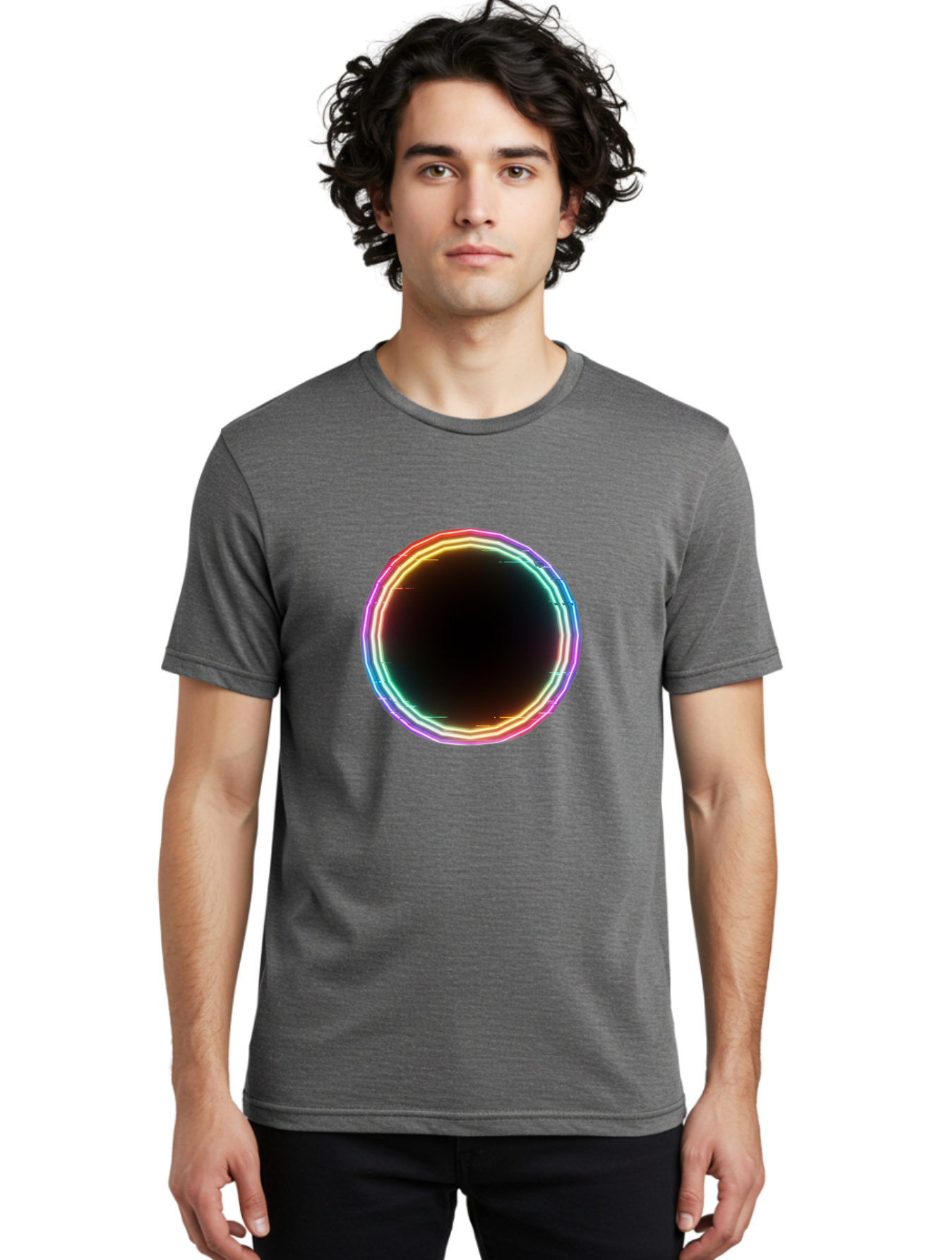 Glowing-Circle Men'S Graphic Tee, 100% Cotton, Comfortable Casual Summer Wear, Machine Washable, Vintage Camera, Old Camera, Antique Camera, Black Camera, Classic Photography, Photography Equipment, Nostalgic Device, Film Camera, Camera Art Bai049