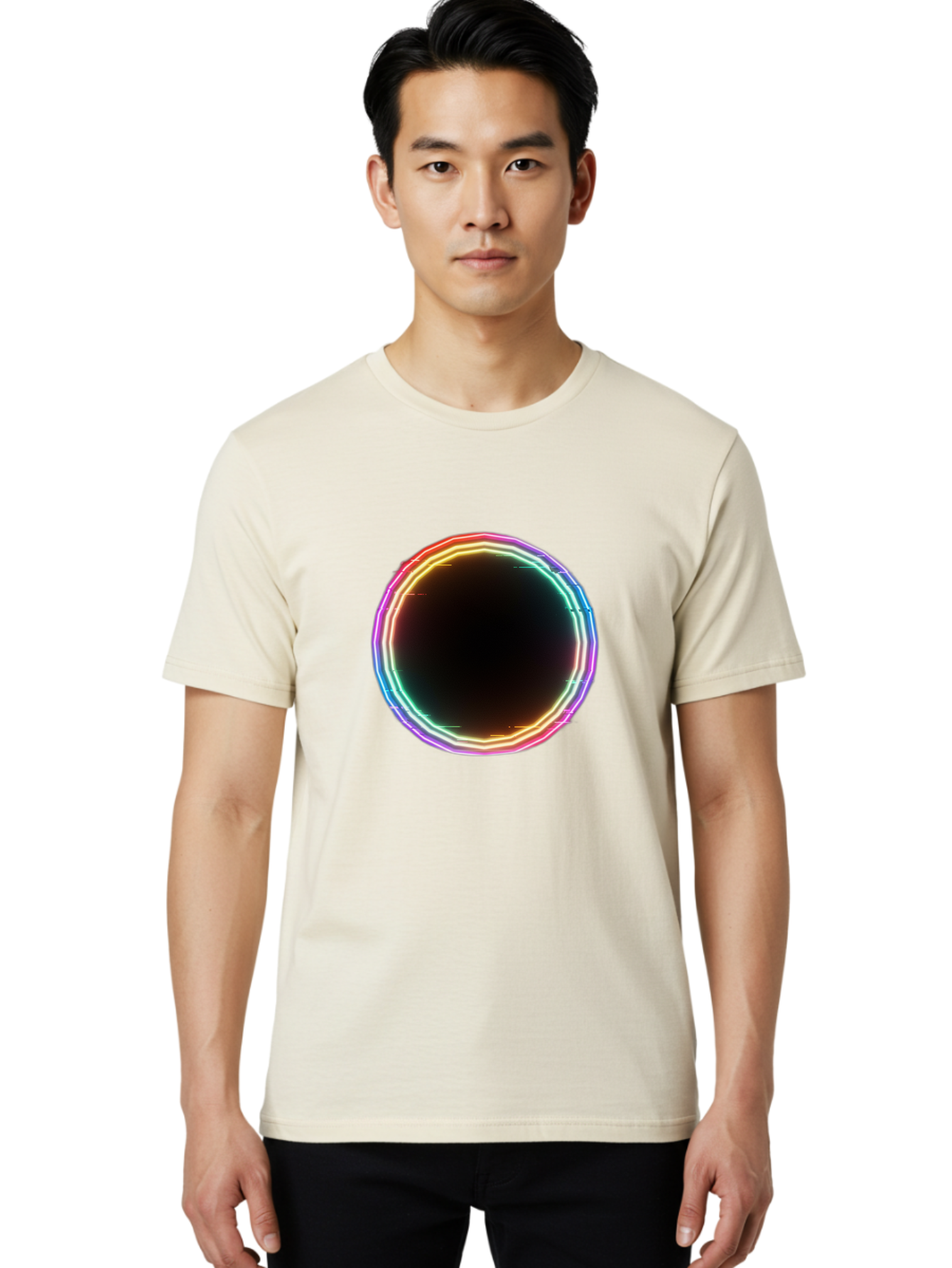 Glowing-Circle Men'S Graphic Tee, 100% Cotton, Comfortable Casual Summer Wear, Machine Washable, Vintage Camera, Old Camera, Antique Camera, Black Camera, Classic Photography, Photography Equipment, Nostalgic Device, Film Camera, Camera Art Bai049