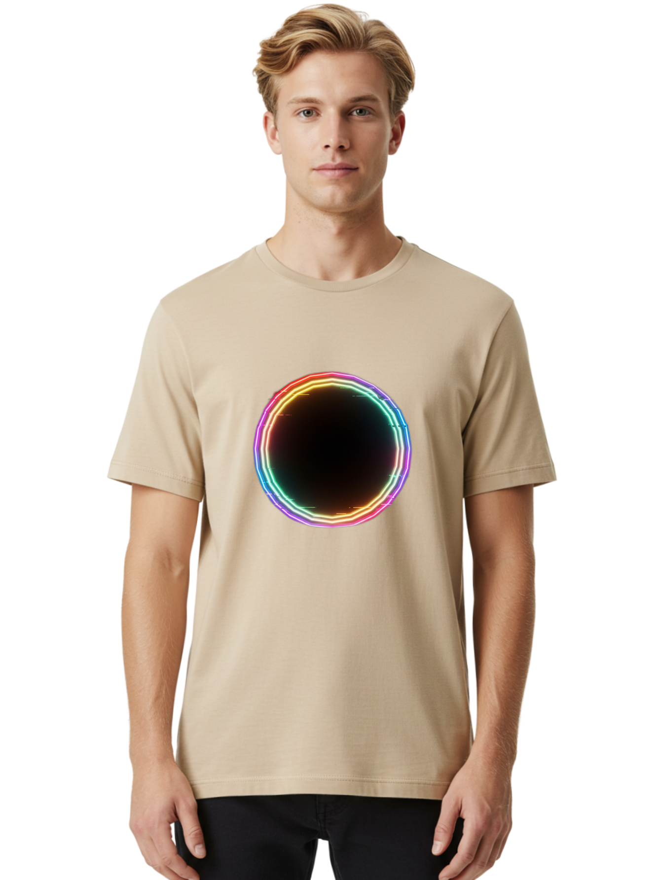 Glowing-Circle Men'S Graphic Tee, 100% Cotton, Comfortable Casual Summer Wear, Machine Washable, Vintage Camera, Old Camera, Antique Camera, Black Camera, Classic Photography, Photography Equipment, Nostalgic Device, Film Camera, Camera Art Bai049