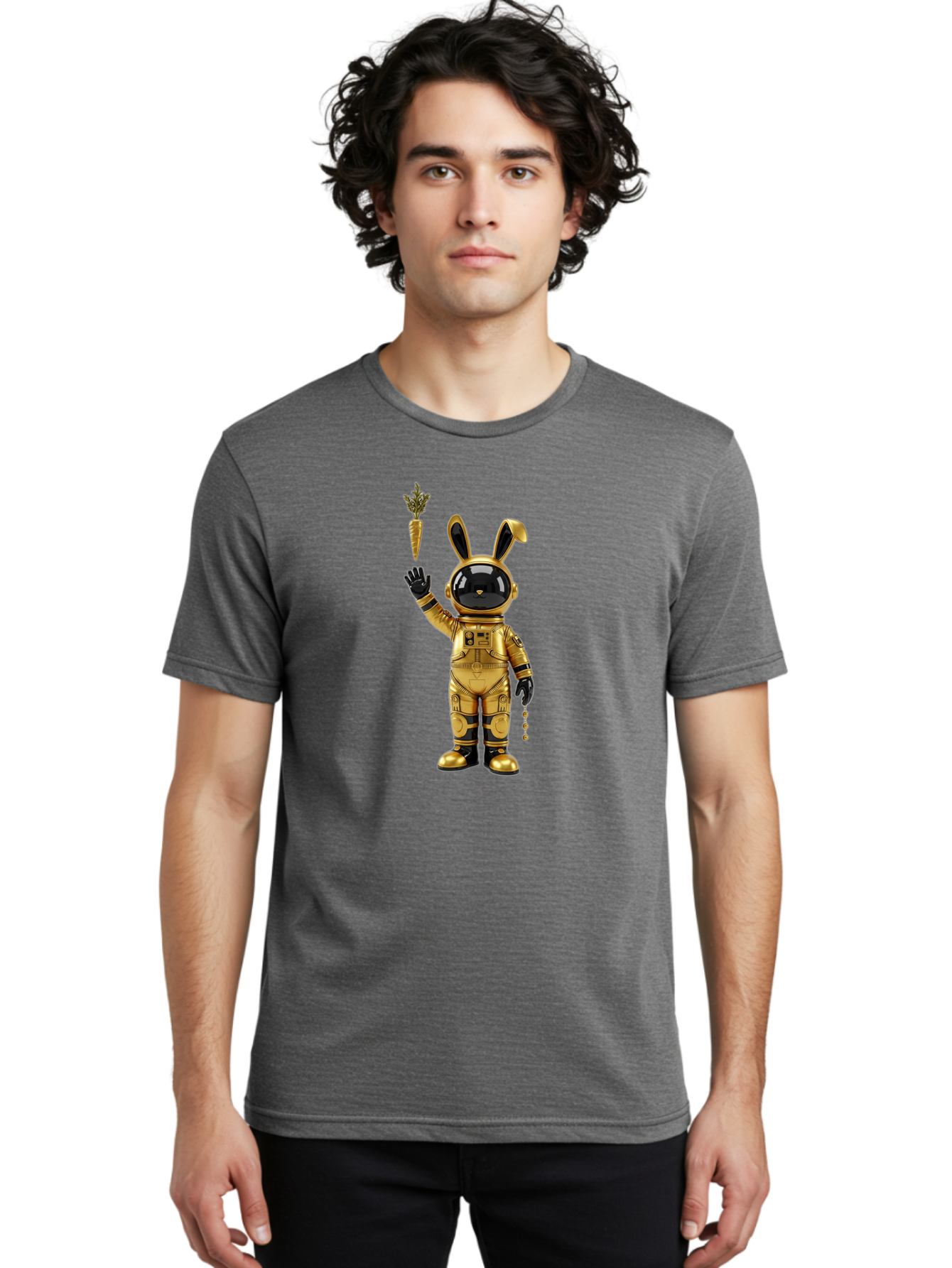 Gold-Space-Bunny Men'S Graphic Tee, 100% Cotton, Comfortable Casual Summer Wear, Machine Washable, Vintage Camera, Old Camera, Antique Camera, Black Camera, Classic Photography, Photography Equipment, Nostalgic Device, Film Camera, Camera Art Bai058