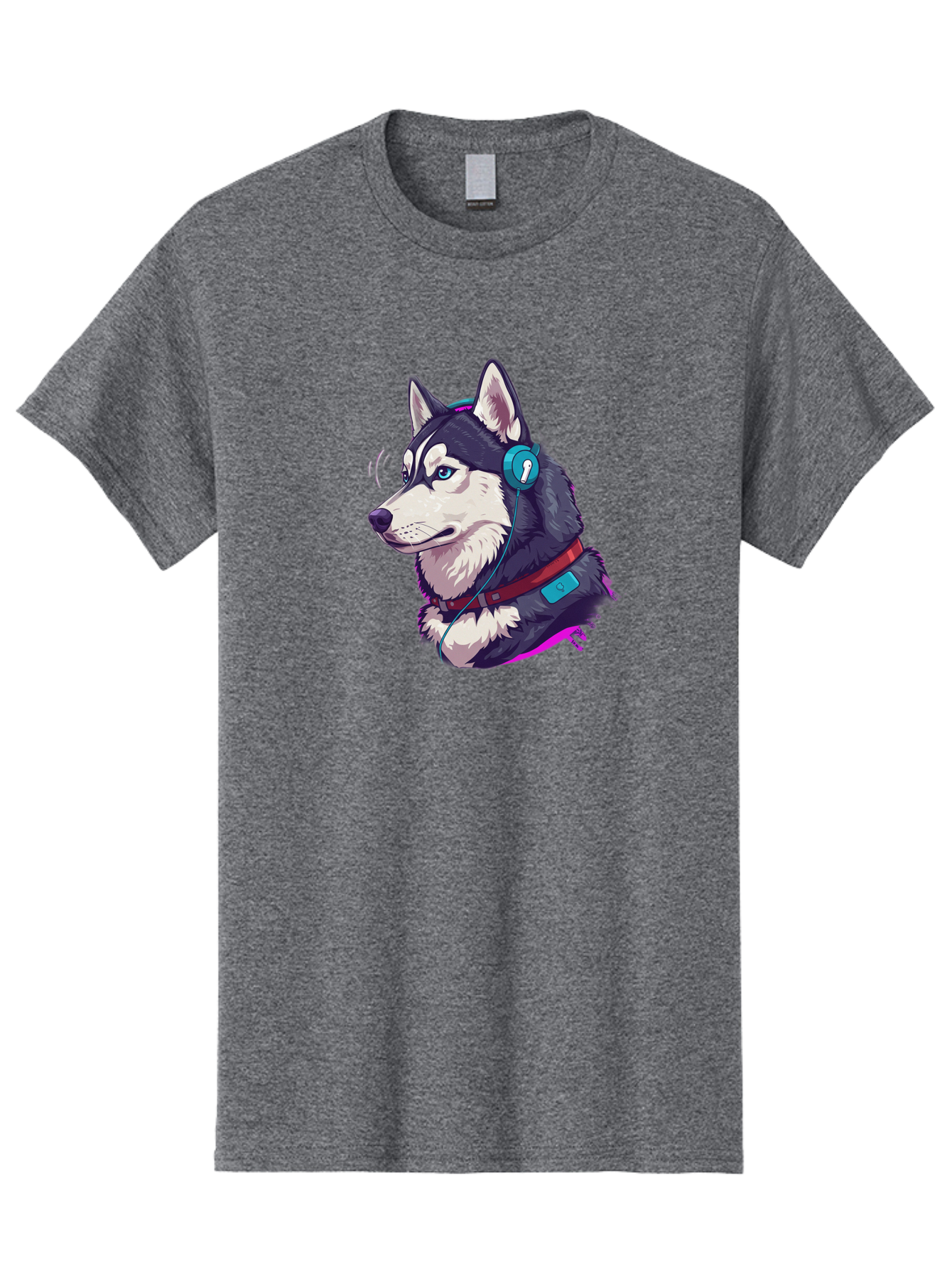 Husky-With-Headphones Men'S Graphic Tee, 100% Cotton, Comfortable Casual Summer Wear, Machine Washable, Vintage Camera, Old Camera, Antique Camera, Black Camera, Classic Photography, Photography Equipment, Nostalgic Device, Film Camera, Bai074