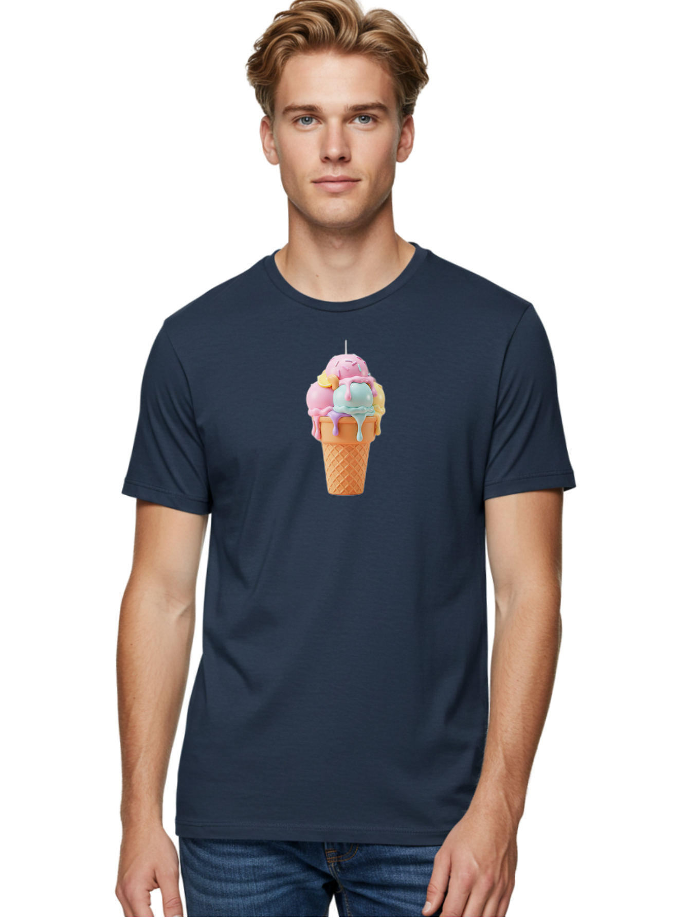 Ice-Cream-Cone Men'S Graphic Tee, 100% Cotton, Comfortable Casual Summer Wear, Machine Washable, Vintage Camera, Old Camera, Antique Camera, Black Camera, Classic Photography, Photography Equipment, Nostalgic Device, Film Camera, Camera Art Bai075