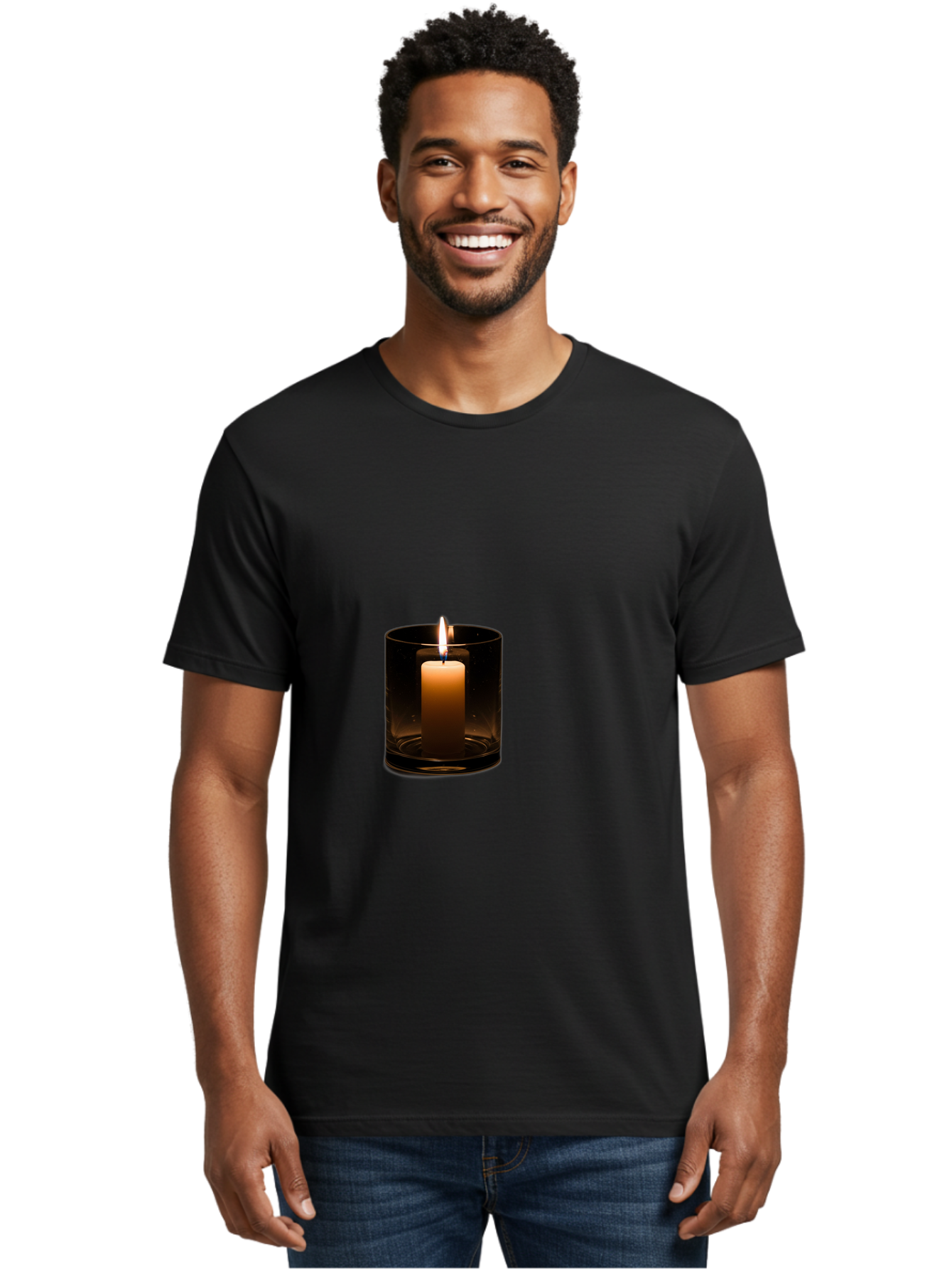 Lit-Candle-2 Men'S Graphic Tee, 100% Cotton, Comfortable Casual Summer Wear, Machine Washable, Vintage Camera, Old Camera, Antique Camera, Black Camera, Classic Photography, Photography Equipment, Nostalgic Device, Film Camera, Camera Art Bai092