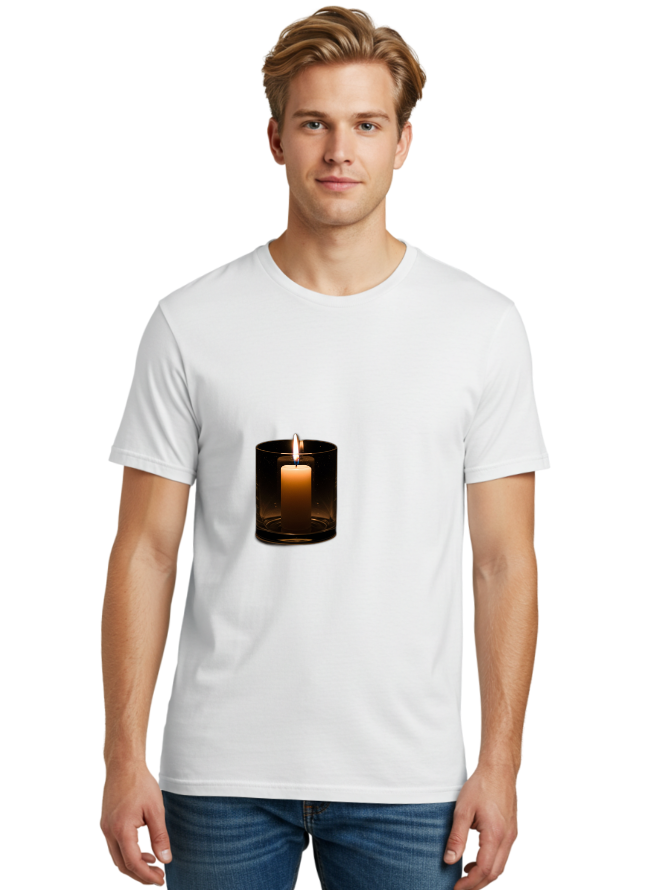 Lit-Candle-2 Men'S Graphic Tee, 100% Cotton, Comfortable Casual Summer Wear, Machine Washable, Vintage Camera, Old Camera, Antique Camera, Black Camera, Classic Photography, Photography Equipment, Nostalgic Device, Film Camera, Camera Art Bai092