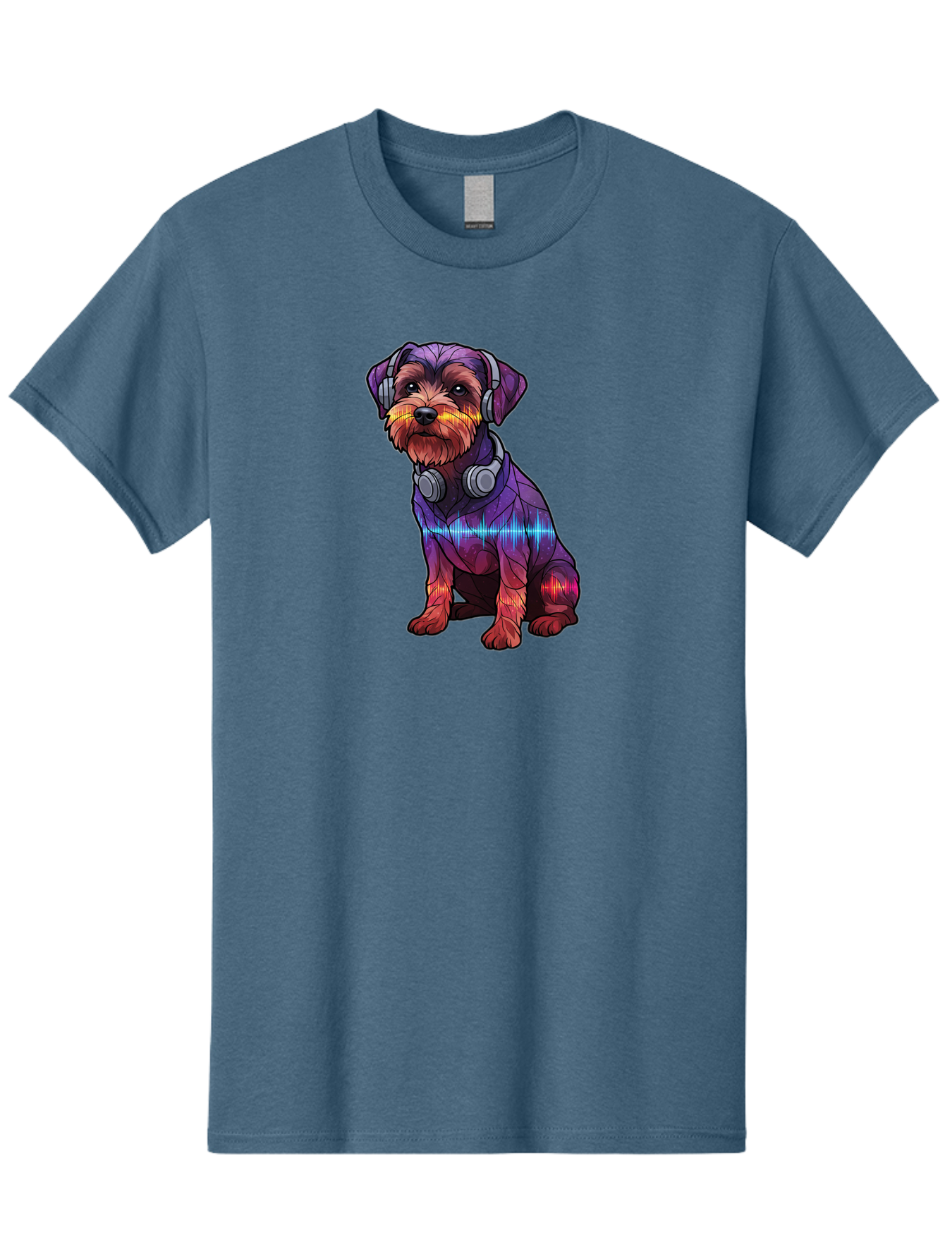Low-Poly-Dog-Wearing-Headphones Men'S Graphic Tee, 100% Cotton, Comfortable Casual Summer Wear, Machine Washable, Vintage Camera, Old Camera, Antique Camera, Black Camera, Classic Photography, Photography Equipment, Nostalgic Device, Bai106