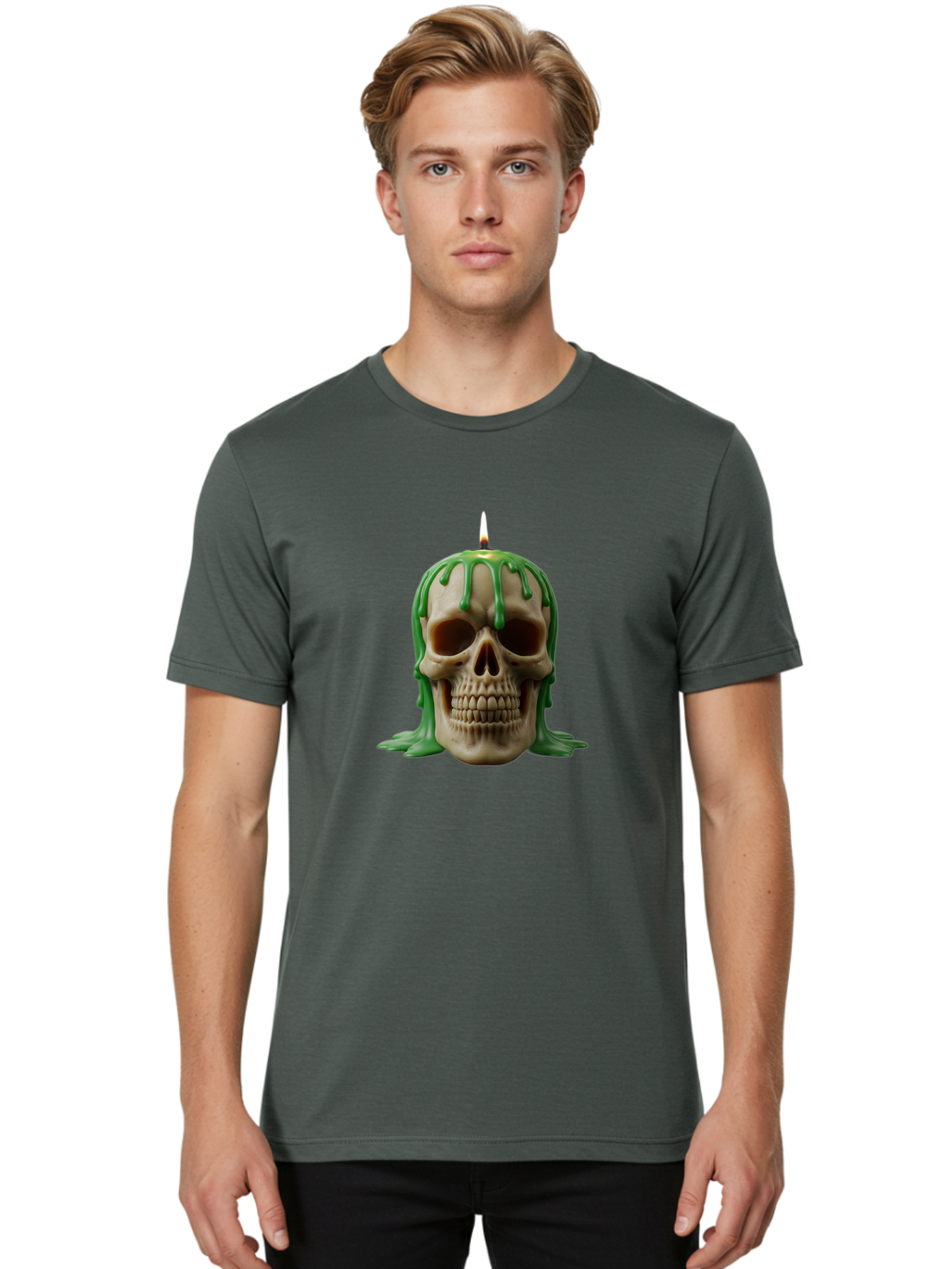 Melting-Skull-Candle Men'S Graphic Tee, 100% Cotton, Comfortable Casual Summer Wear, Machine Washable, Vintage Camera, Old Camera, Antique Camera, Black Camera, Classic Photography, Photography Equipment, Nostalgic Device, Film Camera, Bai129
