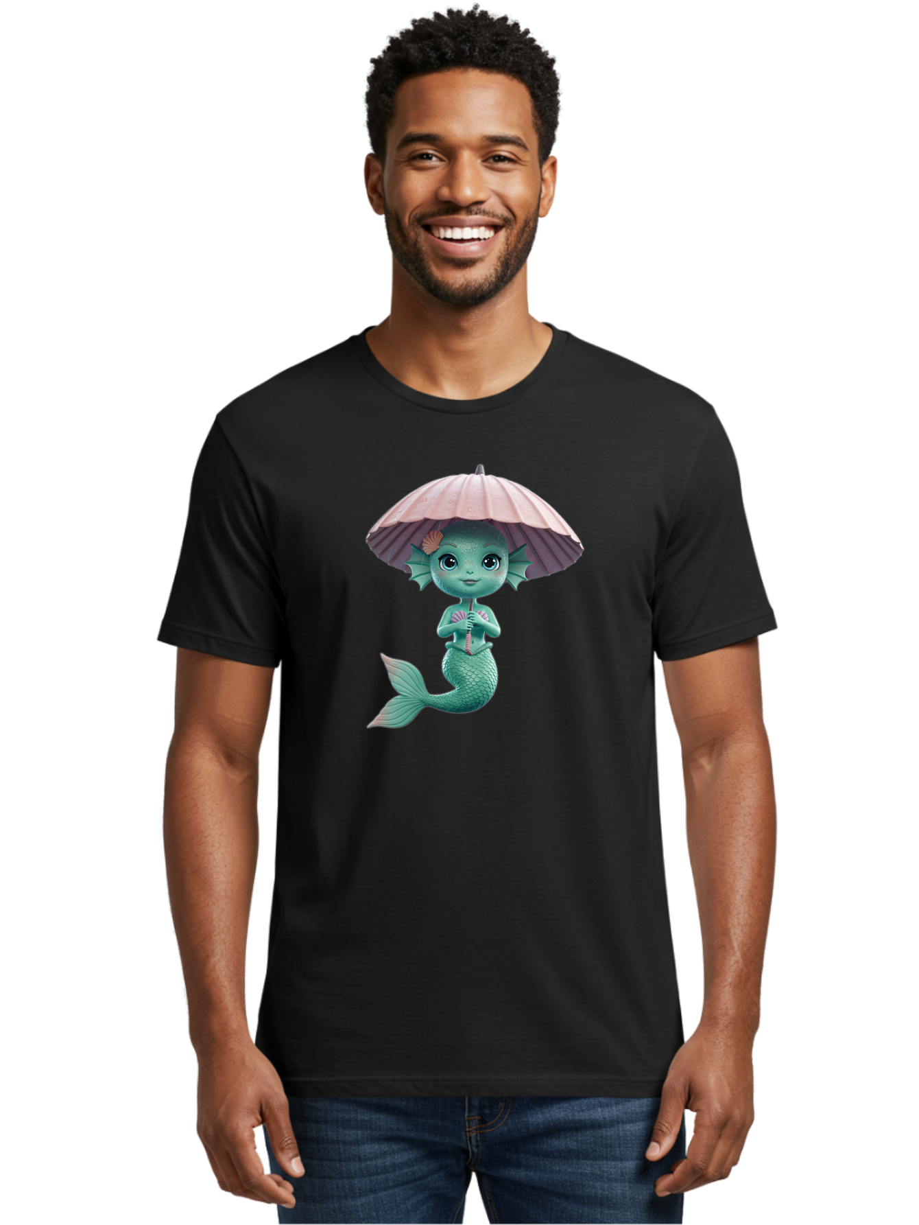 Mermaid-With-Parasol Men'S Graphic Tee, 100% Cotton, Comfortable Casual Summer Wear, Machine Washable, Vintage Camera, Old Camera, Antique Camera, Black Camera, Classic Photography, Photography Equipment, Nostalgic Device, Film Camera, Bai130