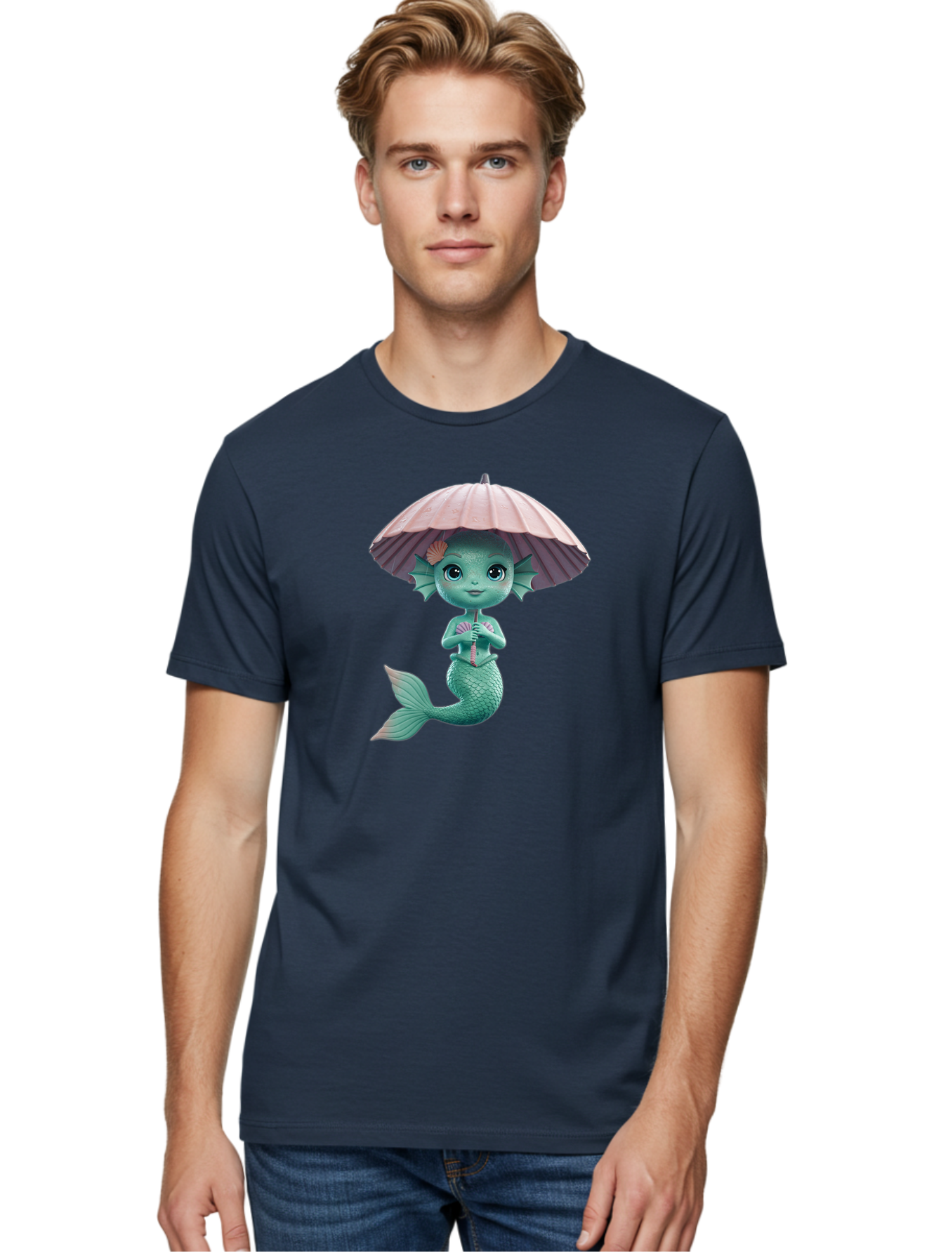 Mermaid-With-Parasol Men'S Graphic Tee, 100% Cotton, Comfortable Casual Summer Wear, Machine Washable, Vintage Camera, Old Camera, Antique Camera, Black Camera, Classic Photography, Photography Equipment, Nostalgic Device, Film Camera, Bai130