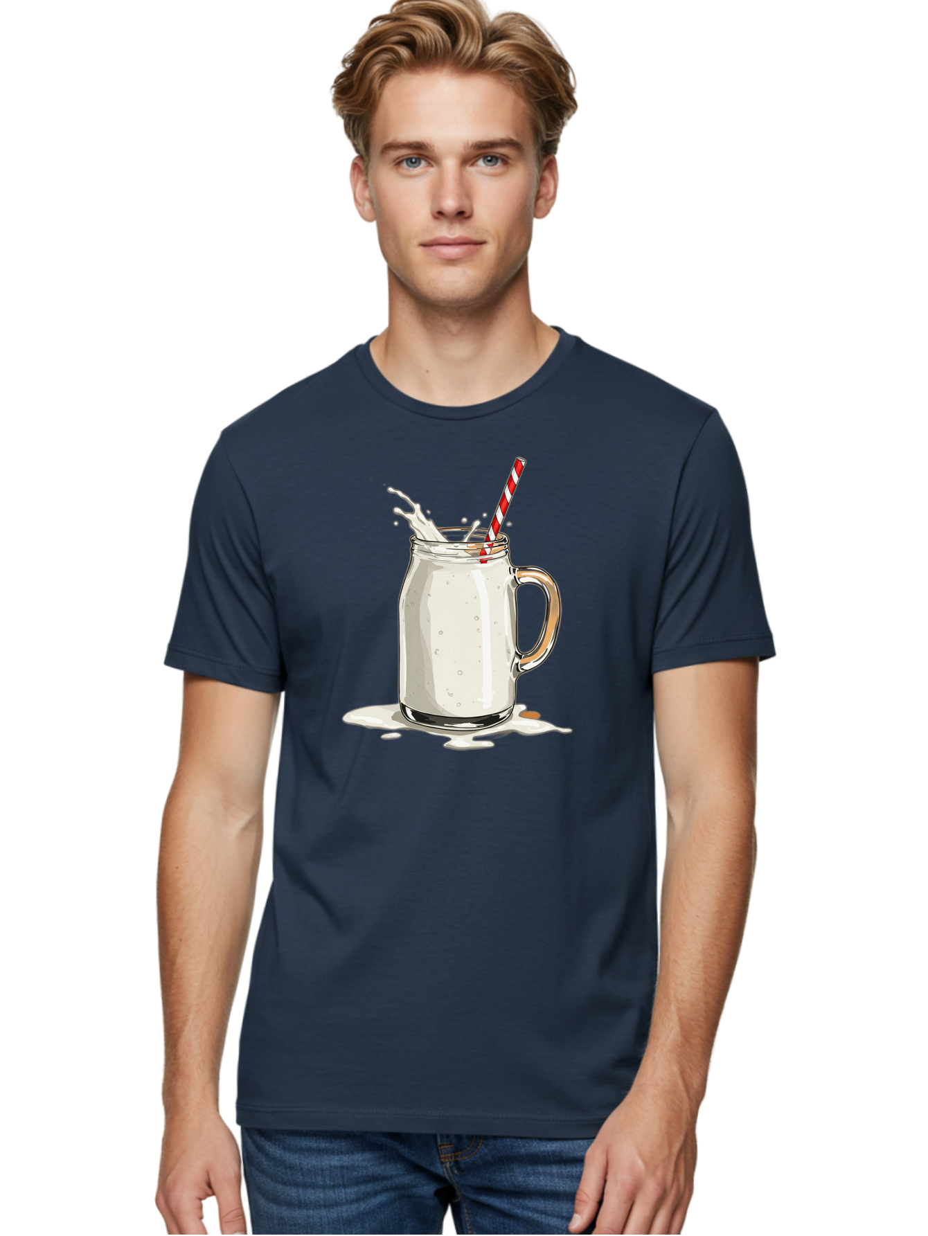 Milkshake-Mason-Jar Men'S Graphic Tee, 100% Cotton, Comfortable Casual Summer Wear, Machine Washable, Vintage Camera, Old Camera, Antique Camera, Black Camera, Classic Photography, Photography Equipment, Nostalgic Device, Film Camera, Bai155