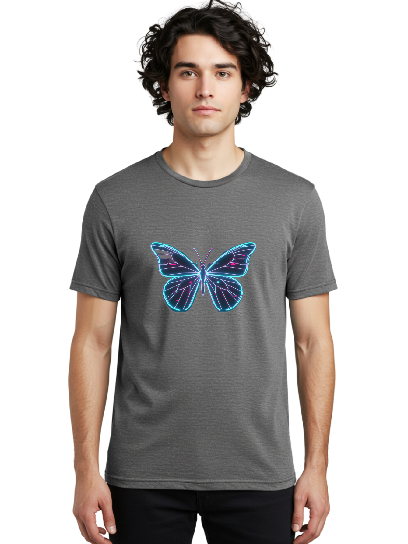 Neon-Butterfly Men'S Graphic Tee, 100% Cotton, Comfortable Casual Summer Wear, Machine Washable, Vintage Camera, Old Camera, Antique Camera, Black Camera, Classic Photography, Photography Equipment, Nostalgic Device, Film Camera, Camera Art Bai176