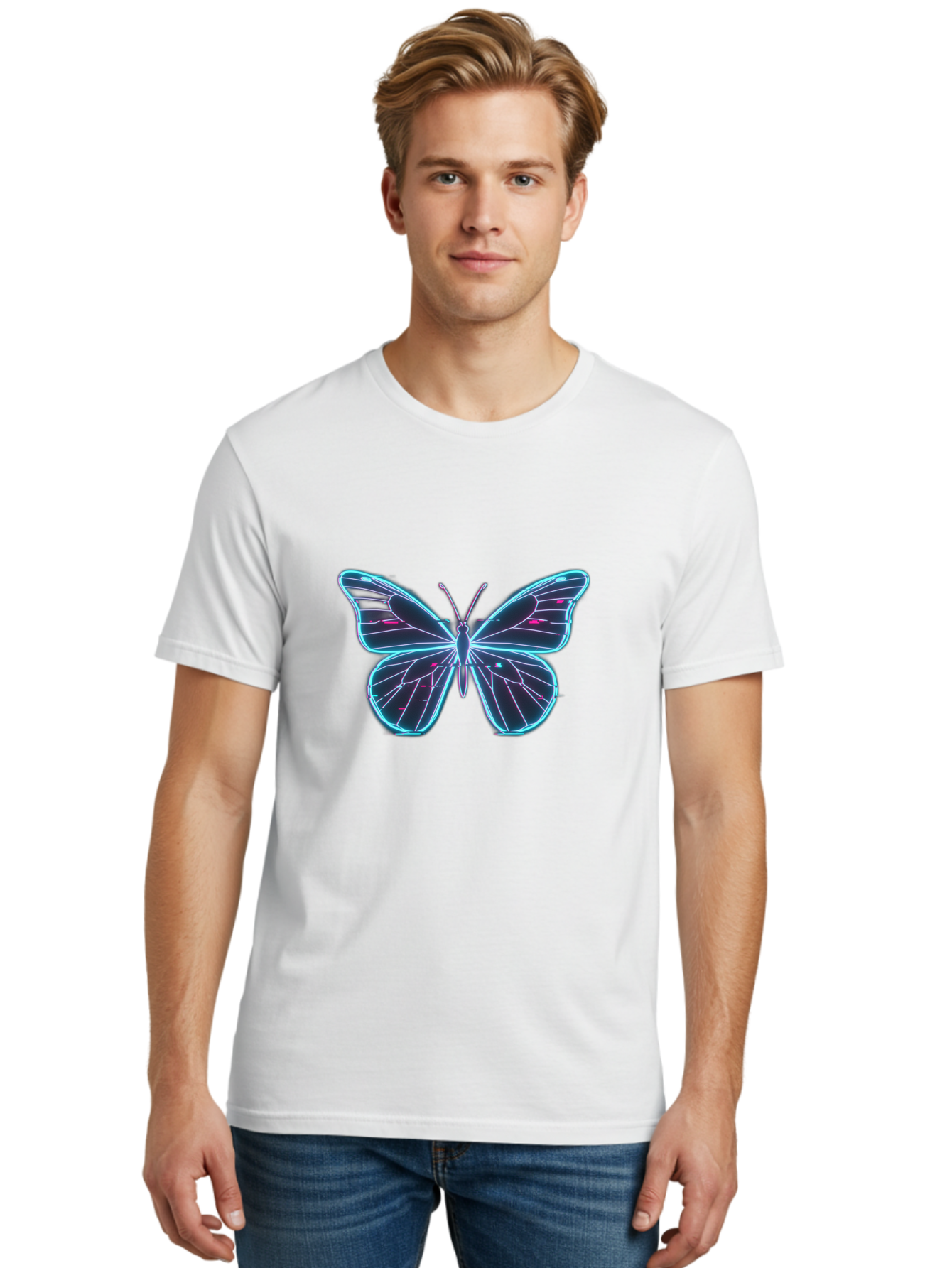 Neon-Butterfly Men'S Graphic Tee, 100% Cotton, Comfortable Casual Summer Wear, Machine Washable, Vintage Camera, Old Camera, Antique Camera, Black Camera, Classic Photography, Photography Equipment, Nostalgic Device, Film Camera, Camera Art Bai176