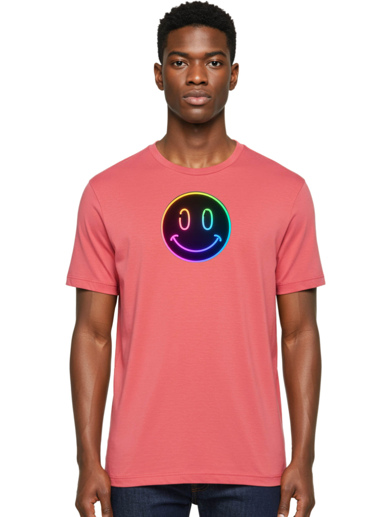 Neon-Smiley Men'S Graphic Tee, 100% Cotton, Comfortable Casual Summer Wear, Machine Washable, Vintage Camera, Old Camera, Antique Camera, Black Camera, Classic Photography, Photography Equipment, Nostalgic Device, Film Camera, Camera Art Bai185