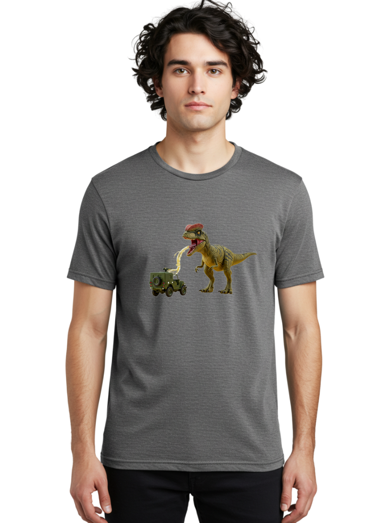 Parasaurolophus-Eating-Military-Vehicle Men'S Graphic Tee, 100% Cotton, Comfortable Casual Summer Wear, Machine Washable, Vintage Camera, Old Camera, Antique Camera, Black Camera, Classic Photography, Photography Equipment, Nostalgic Device, Bai206