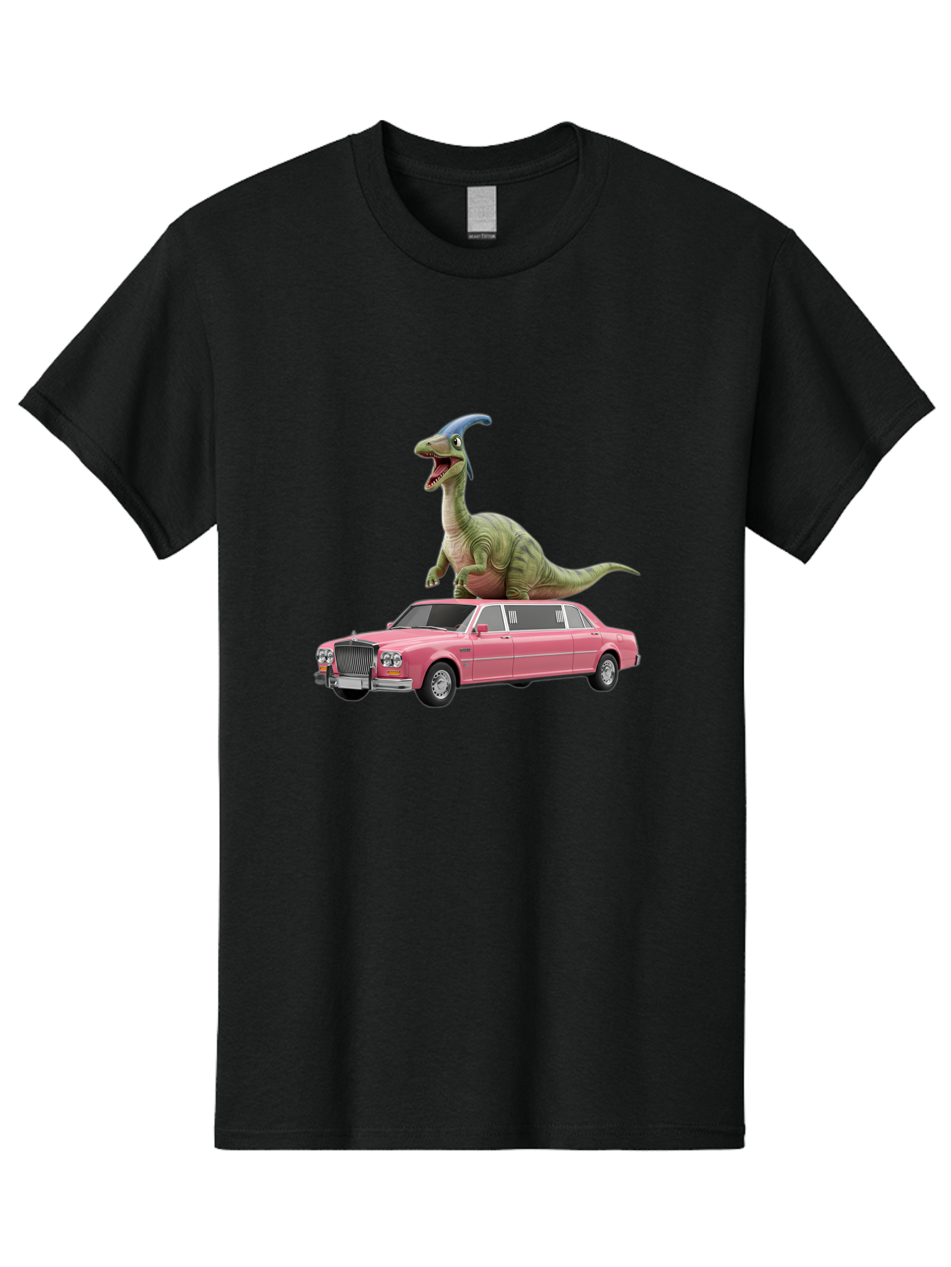 Parasaurolophus-On-Pink-Limousine Men'S Graphic Tee, 100% Cotton, Comfortable Casual Summer Wear, Machine Washable, Vintage Camera, Old Camera, Antique Camera, Black Camera, Classic Photography, Photography Equipment, Nostalgic Device, Bai207