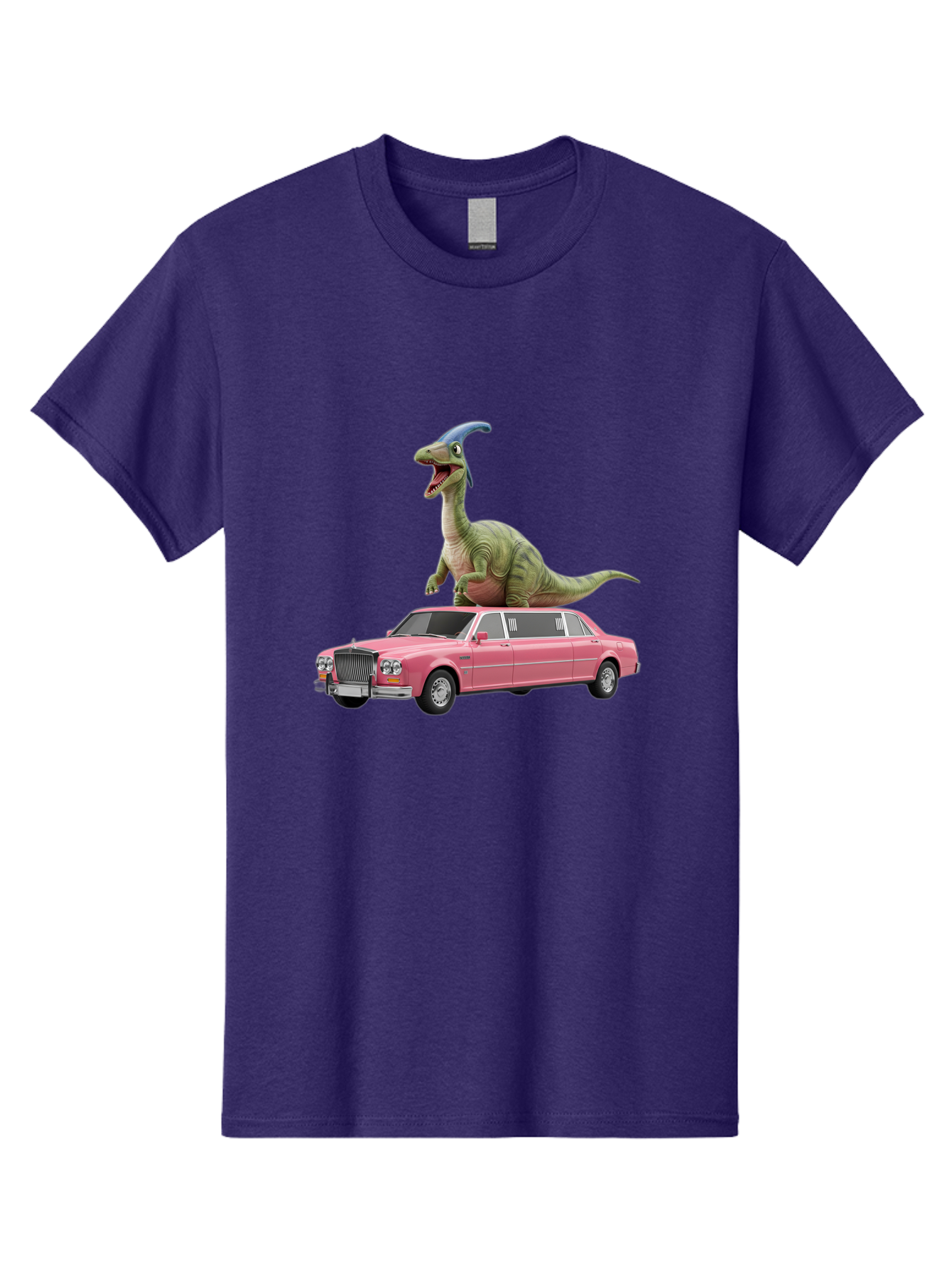 Parasaurolophus-On-Pink-Limousine Men'S Graphic Tee, 100% Cotton, Comfortable Casual Summer Wear, Machine Washable, Vintage Camera, Old Camera, Antique Camera, Black Camera, Classic Photography, Photography Equipment, Nostalgic Device, Bai207