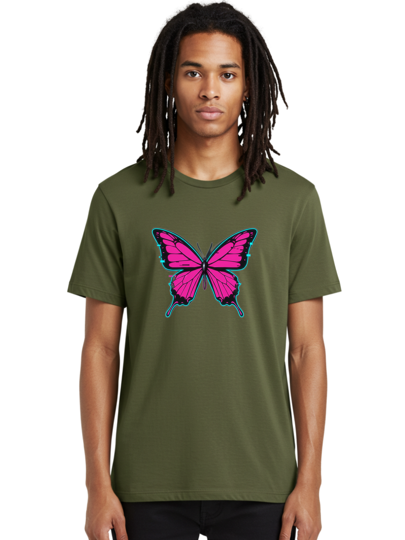 Pink-Butterfly-1 Men'S Graphic Tee, 100% Cotton, Comfortable Casual Summer Wear, Machine Washable, Vintage Camera, Old Camera, Antique Camera, Black Camera, Classic Photography, Photography Equipment, Nostalgic Device, Film Camera, Camera Art Bai215