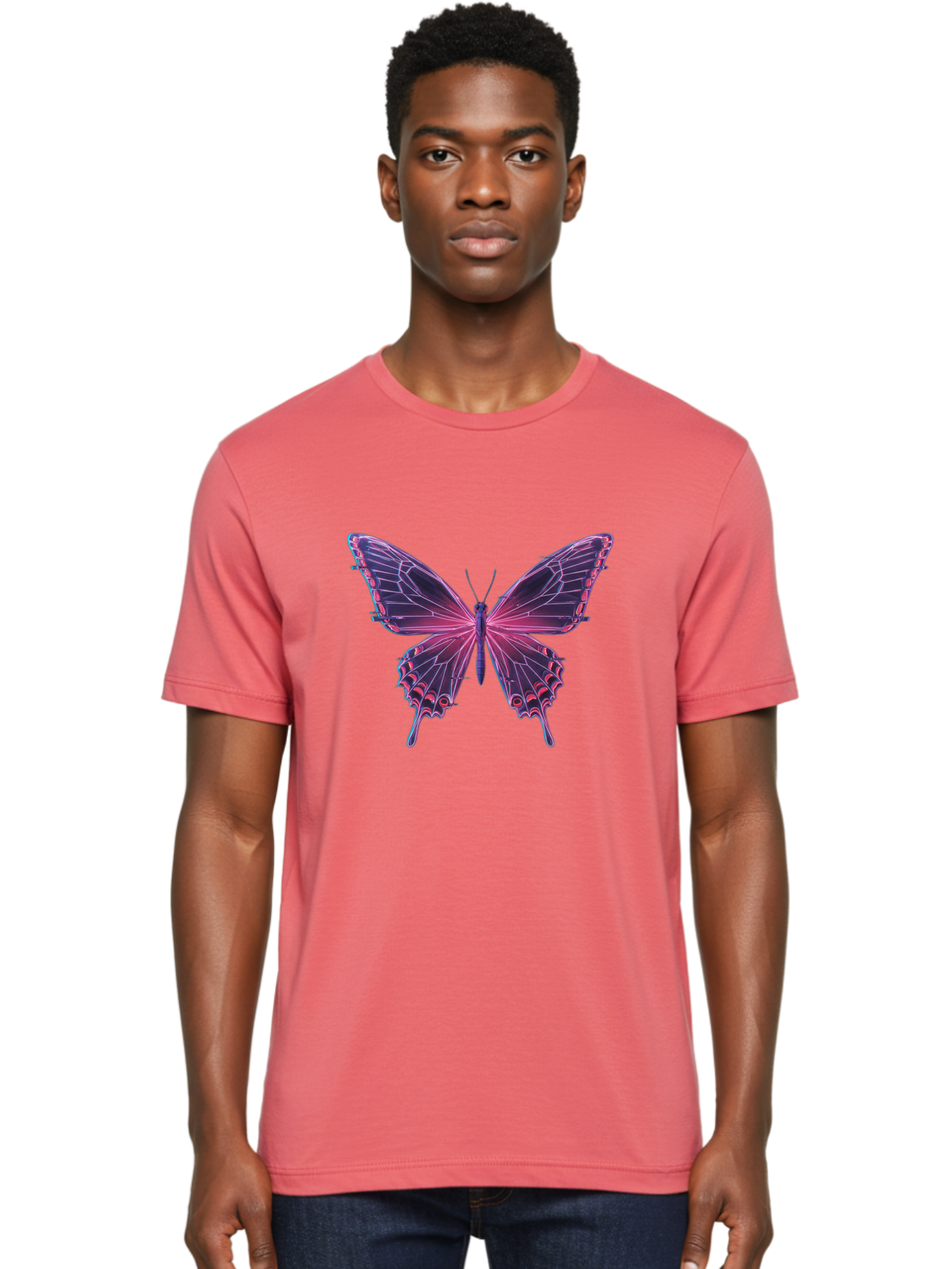 Pink-Butterfly-4 Men'S Graphic Tee, 100% Cotton, Comfortable Casual Summer Wear, Machine Washable, Vintage Camera, Old Camera, Antique Camera, Black Camera, Classic Photography, Photography Equipment, Nostalgic Device, Film Camera, Camera Art Bai218