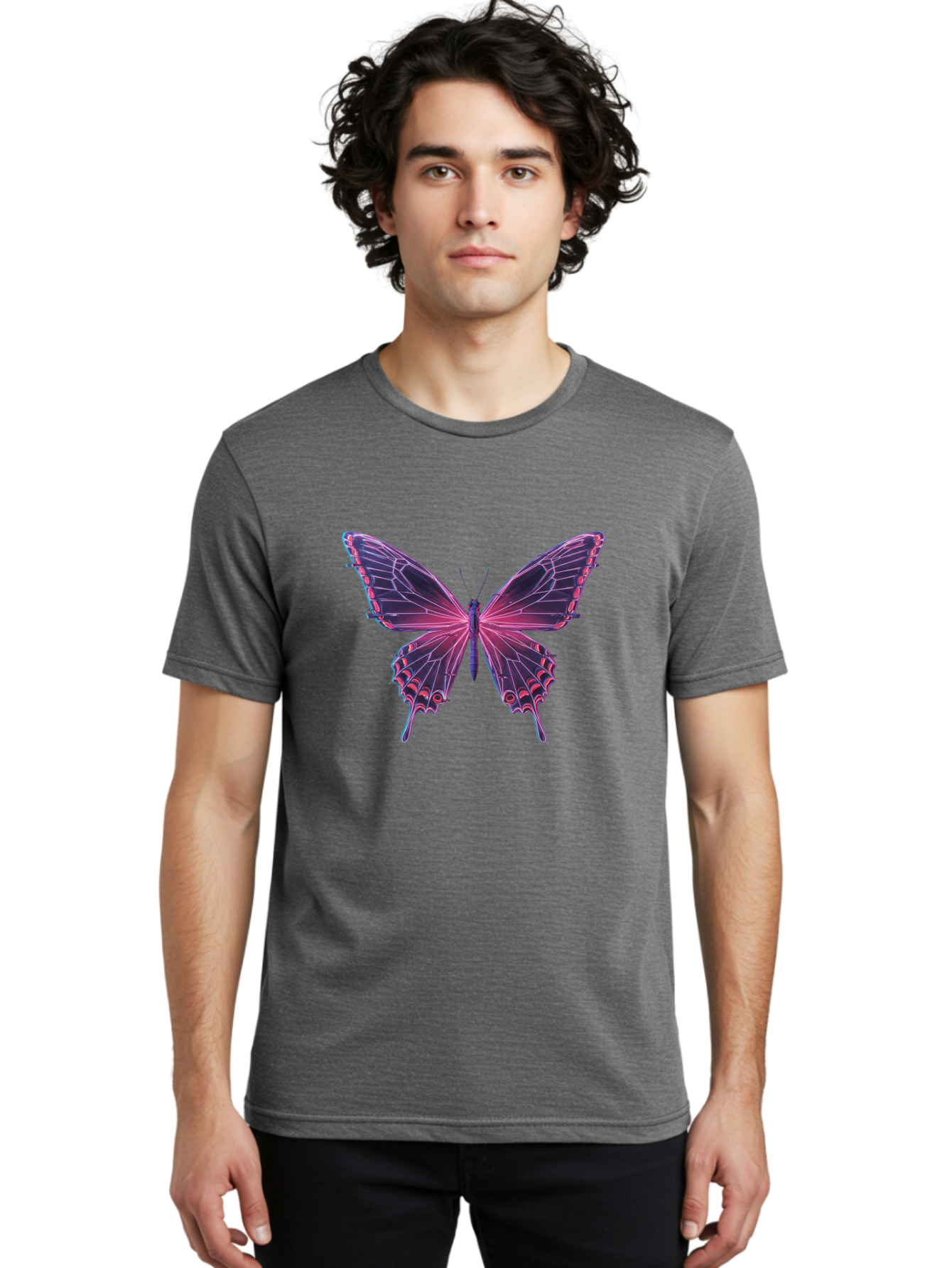 Pink-Butterfly-4 Men'S Graphic Tee, 100% Cotton, Comfortable Casual Summer Wear, Machine Washable, Vintage Camera, Old Camera, Antique Camera, Black Camera, Classic Photography, Photography Equipment, Nostalgic Device, Film Camera, Camera Art Bai218
