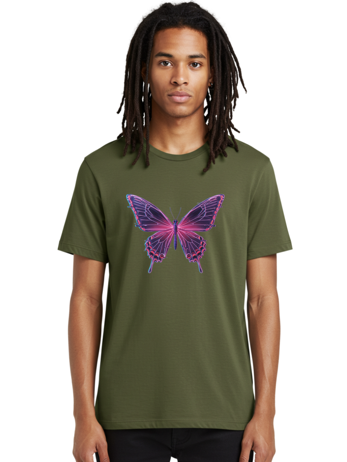 Pink-Butterfly-4 Men'S Graphic Tee, 100% Cotton, Comfortable Casual Summer Wear, Machine Washable, Vintage Camera, Old Camera, Antique Camera, Black Camera, Classic Photography, Photography Equipment, Nostalgic Device, Film Camera, Camera Art Bai218