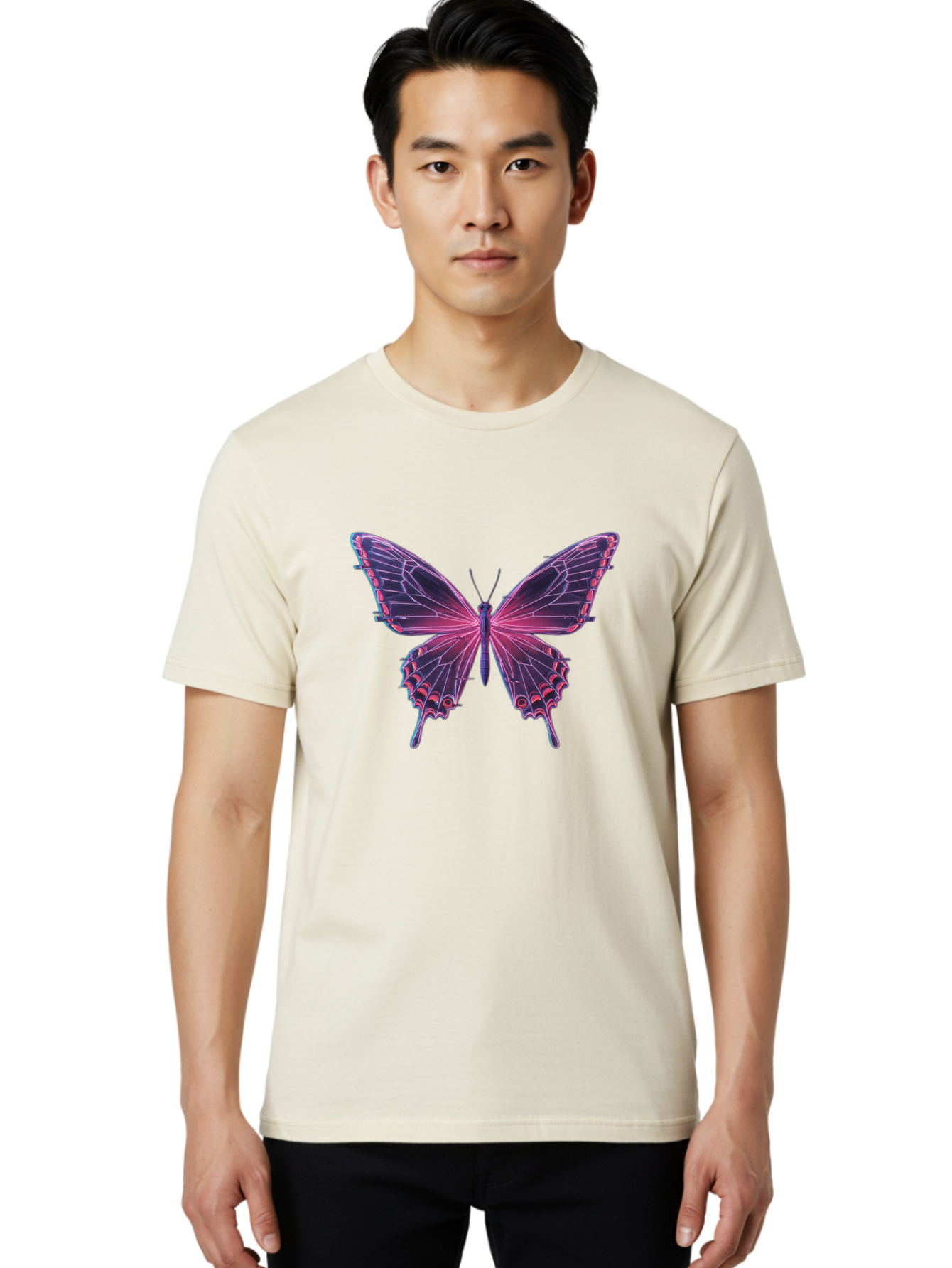 Pink-Butterfly-4 Men'S Graphic Tee, 100% Cotton, Comfortable Casual Summer Wear, Machine Washable, Vintage Camera, Old Camera, Antique Camera, Black Camera, Classic Photography, Photography Equipment, Nostalgic Device, Film Camera, Camera Art Bai218
