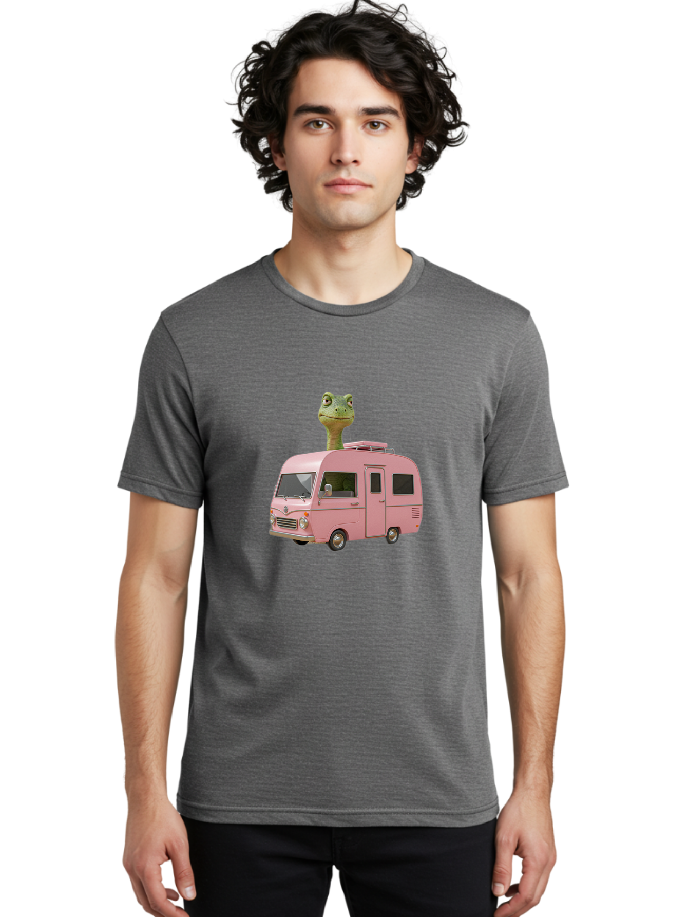 Pink-Camper-Van Men'S Graphic Tee, 100% Cotton, Comfortable Casual Summer Wear, Machine Washable, Vintage Camera, Old Camera, Antique Camera, Black Camera, Classic Photography, Photography Equipment, Nostalgic Device, Film Camera, Camera Art Bai223