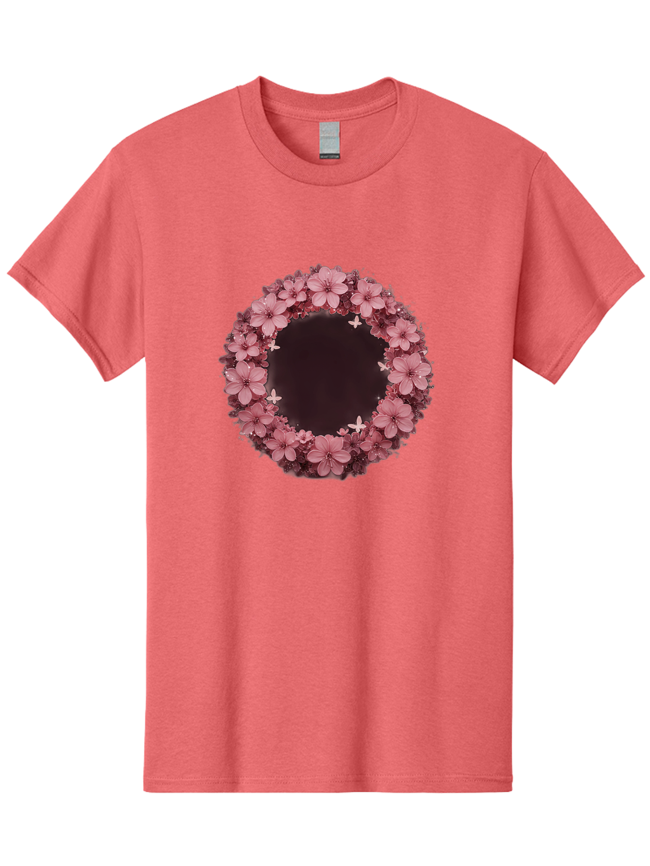 Pink-Flowers-Wreath Men'S Graphic Tee, 100% Cotton, Comfortable Casual Summer Wear, Machine Washable, Vintage Camera, Old Camera, Antique Camera, Black Camera, Classic Photography, Photography Equipment, Nostalgic Device, Film Camera, Bai224